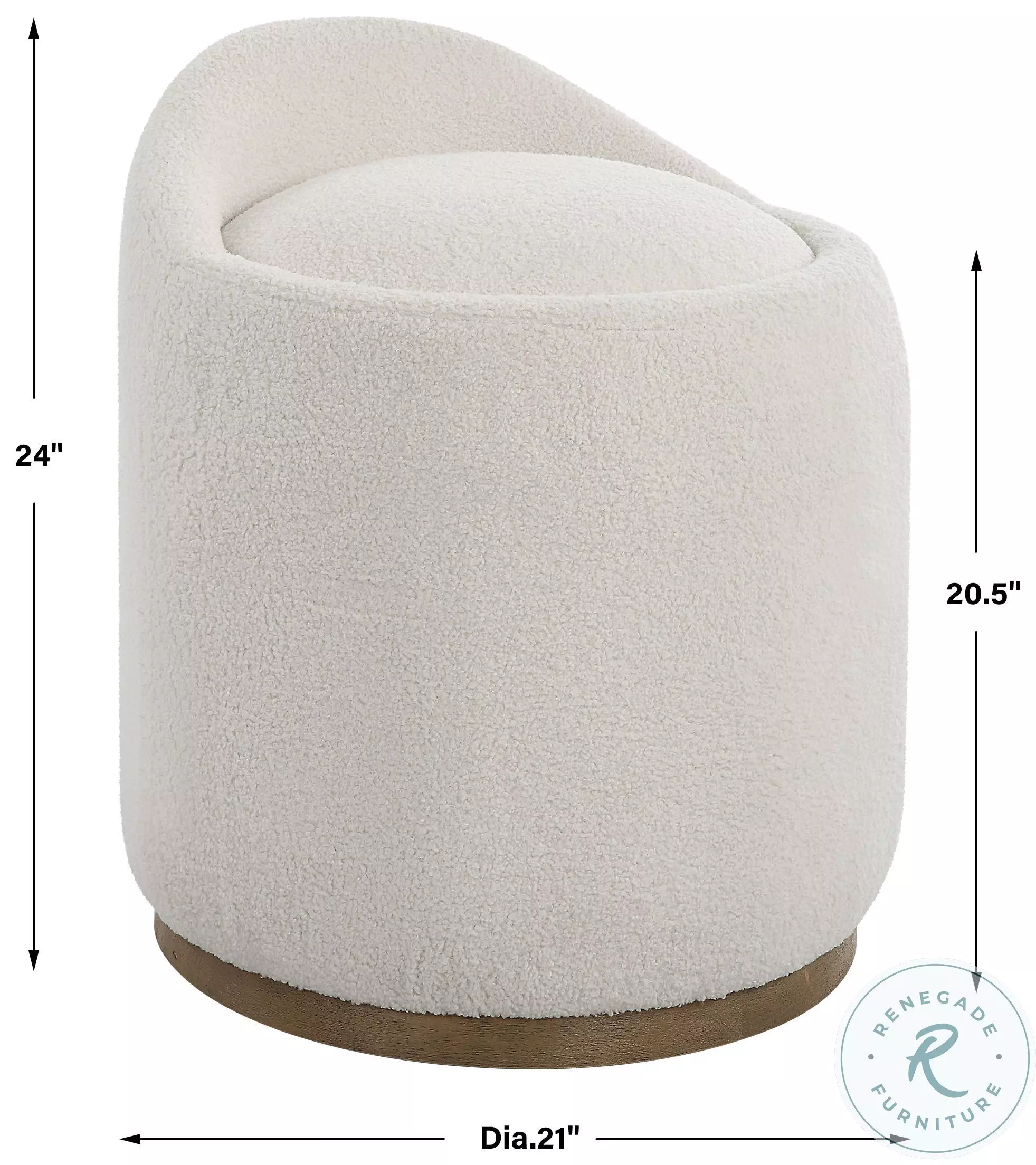 Coral Reef White Swivel Ottoman