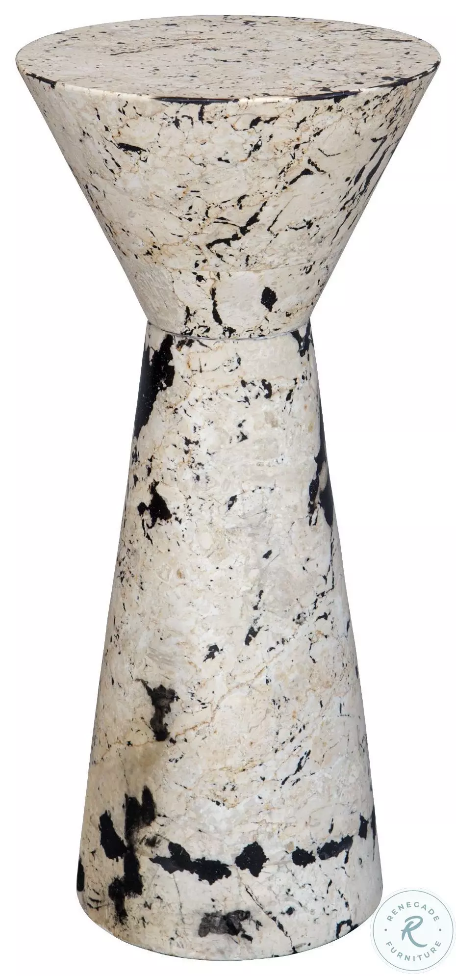 Lenora White And Black Stone Drink Table From Uttermost | Coleman Furniture