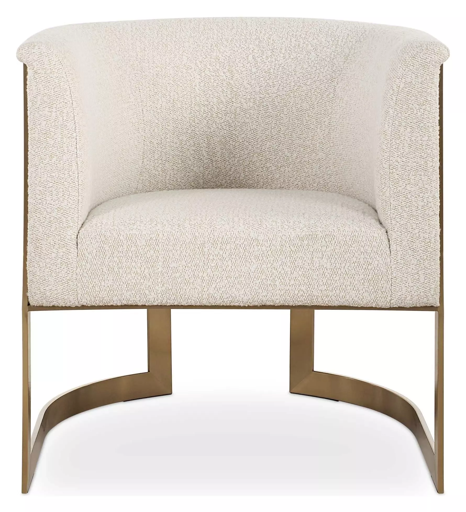 Uttermost 23885 Bellina Brushed Gold and Driftwood Tan Boucle Barrel Chair