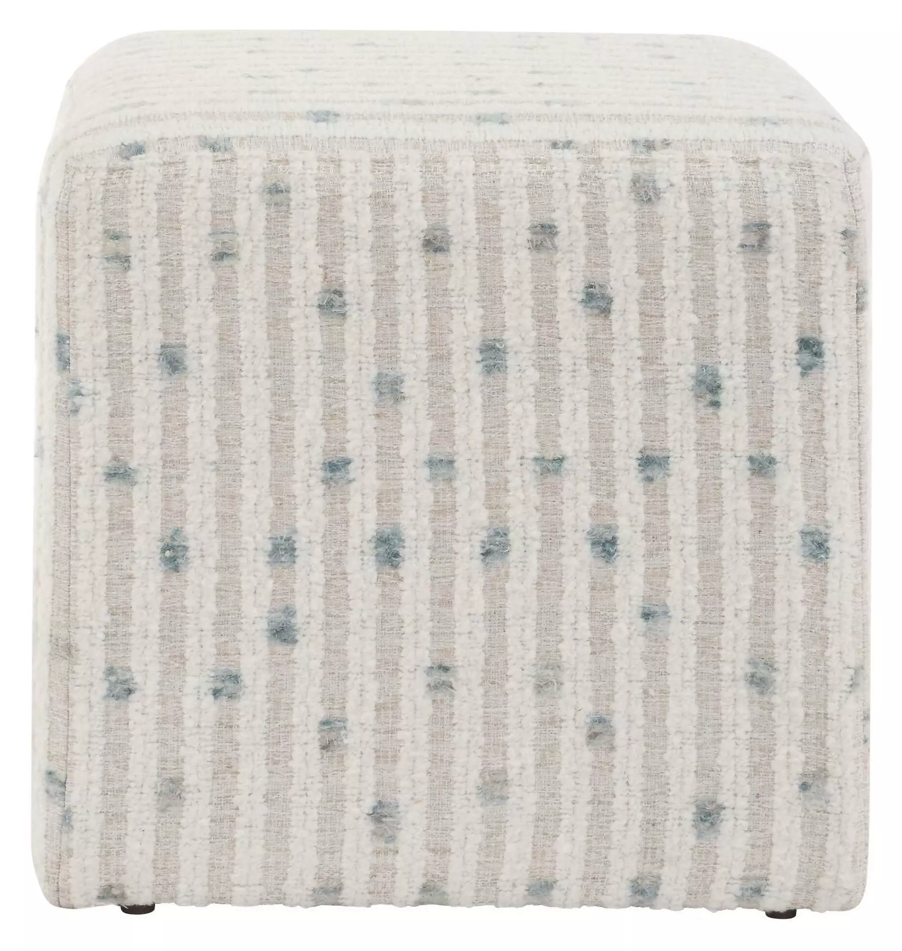Uttermost 23914 Joie 18 inch White and Sea Blue Ottoman
