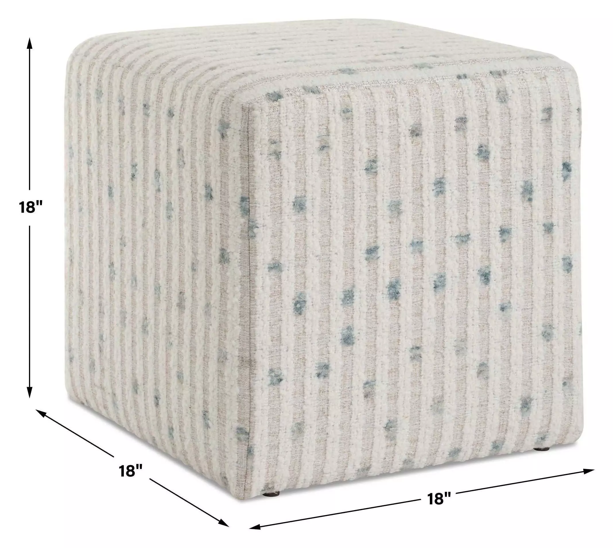 Fairmont White Upholstered Square Ottoman