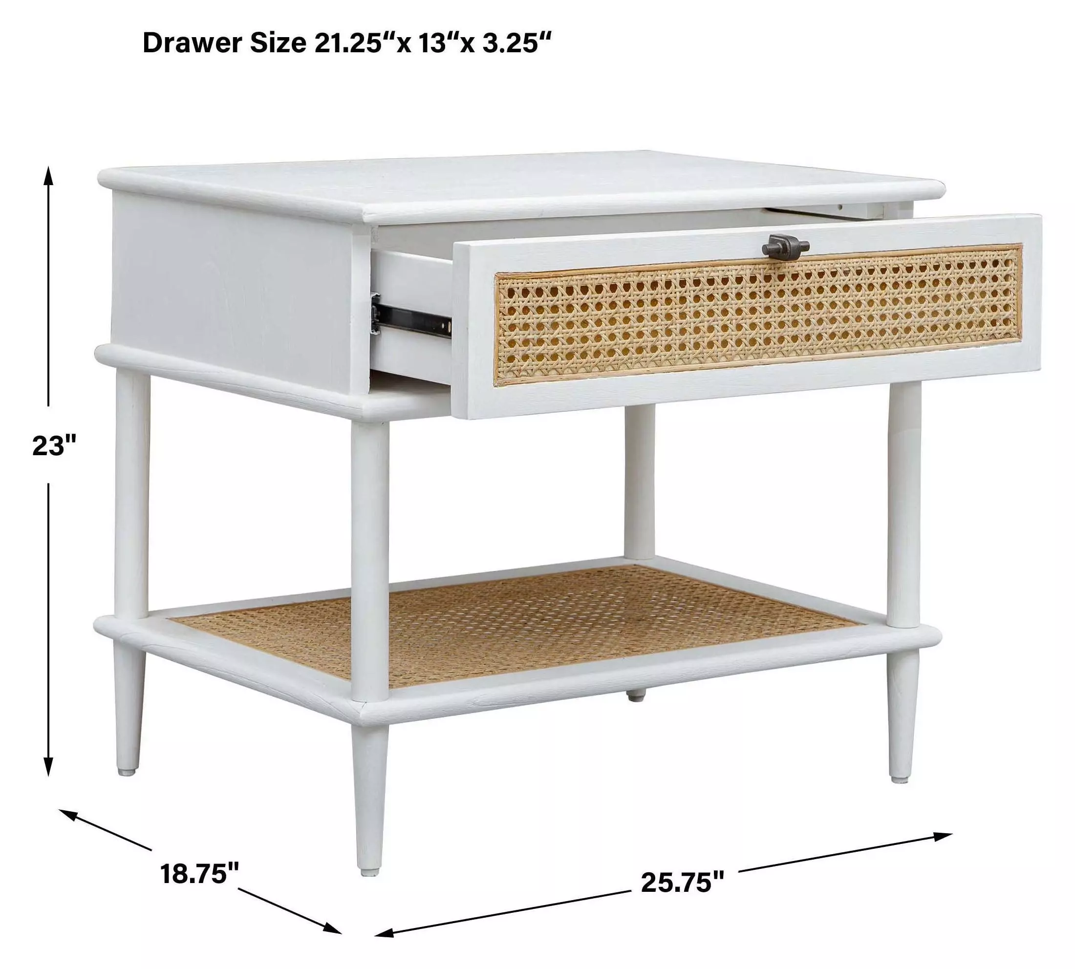 Oakley White and Brown Rectangular Side Table