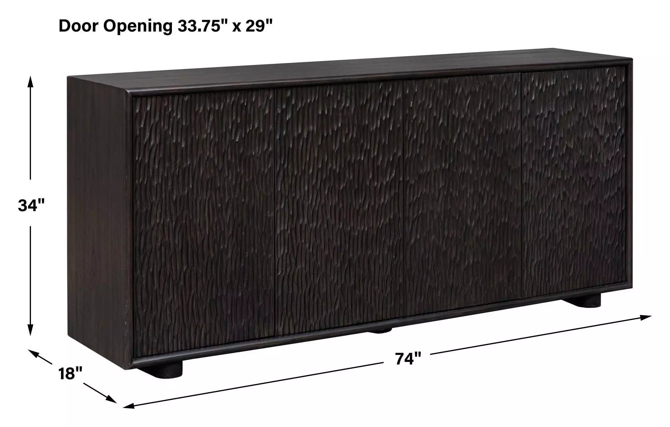 Stevenson Ebony 4 Door Accent Cabinet