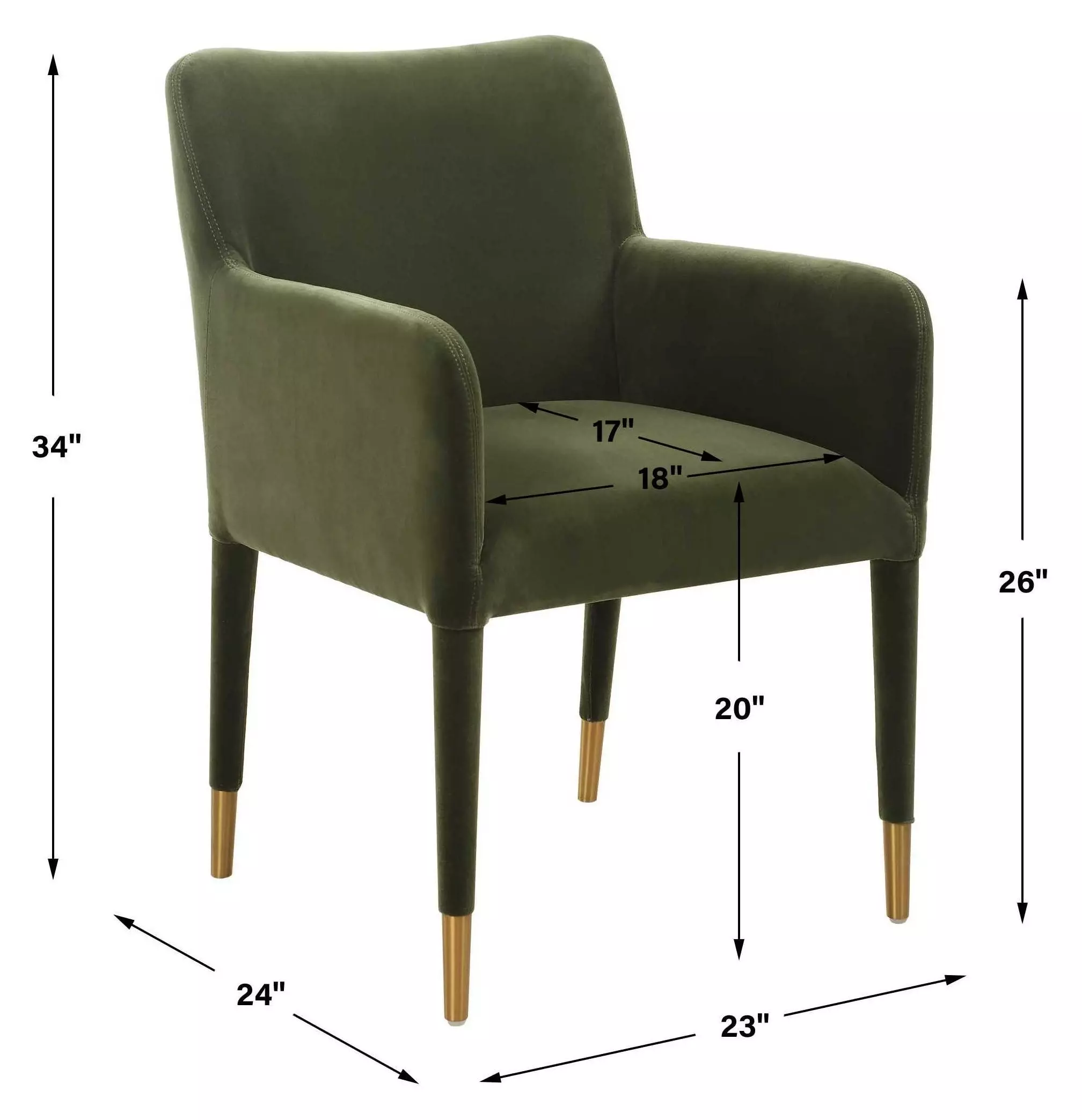 Oakley Moss Upholstered Dining Arm Chair