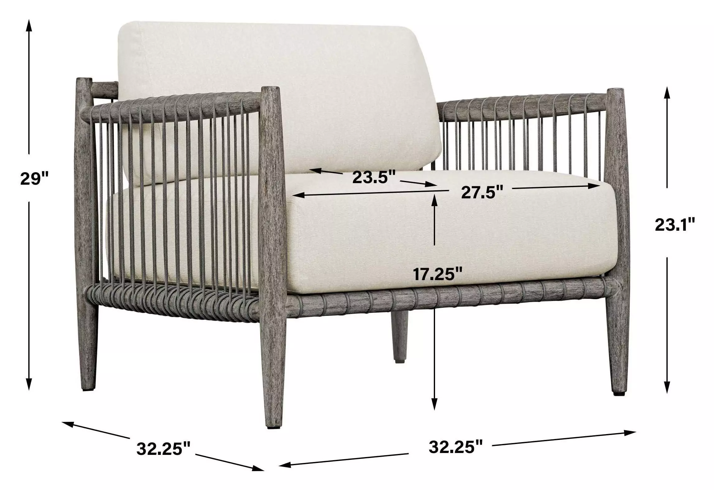 Grafton Oyster White Upholstered Outdoor Lounge Chair