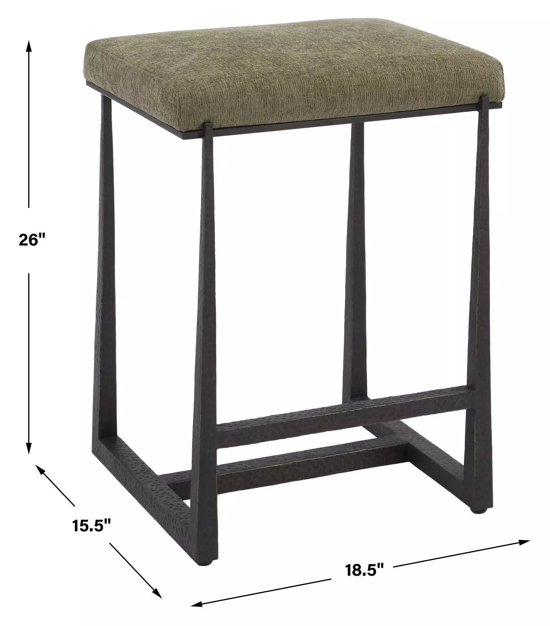 Midas Moss Upholstered Counter Height Stool
