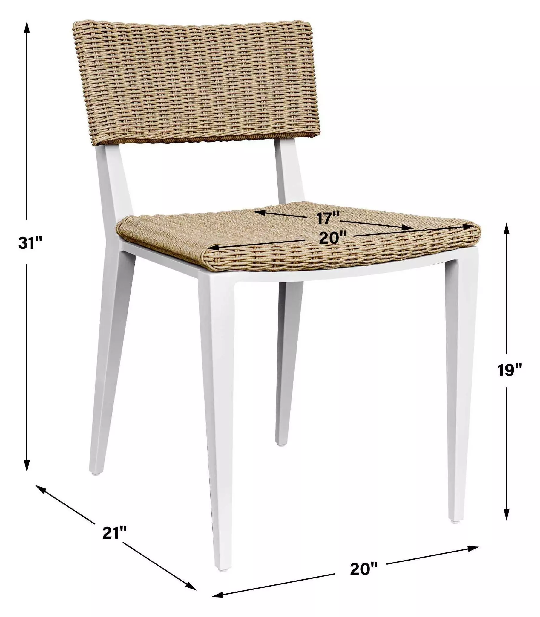 Calbas White and Honey Outdoor Dining Chair