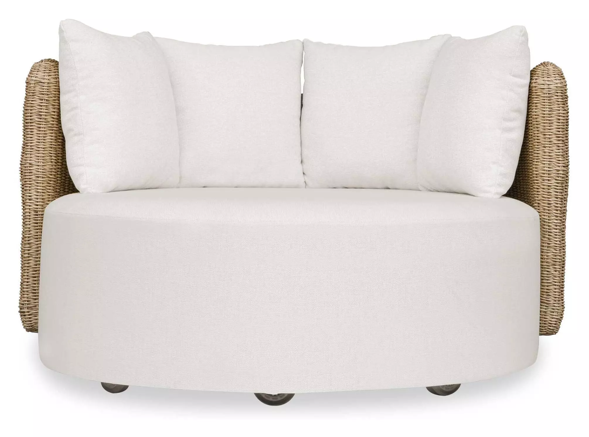 Uttermost Outdoor Sunset Light Gray Oyster White Wicker Cushion Lounge Bed