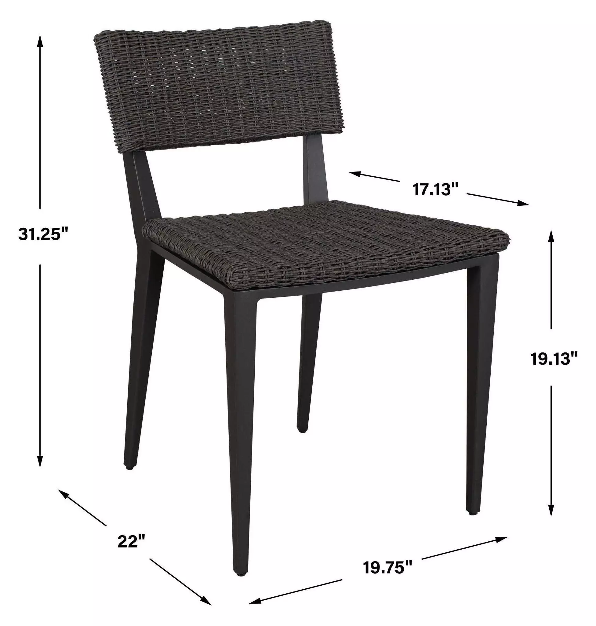 Hamilton Java Black and Textured Mocha Outdoor Dining Chair