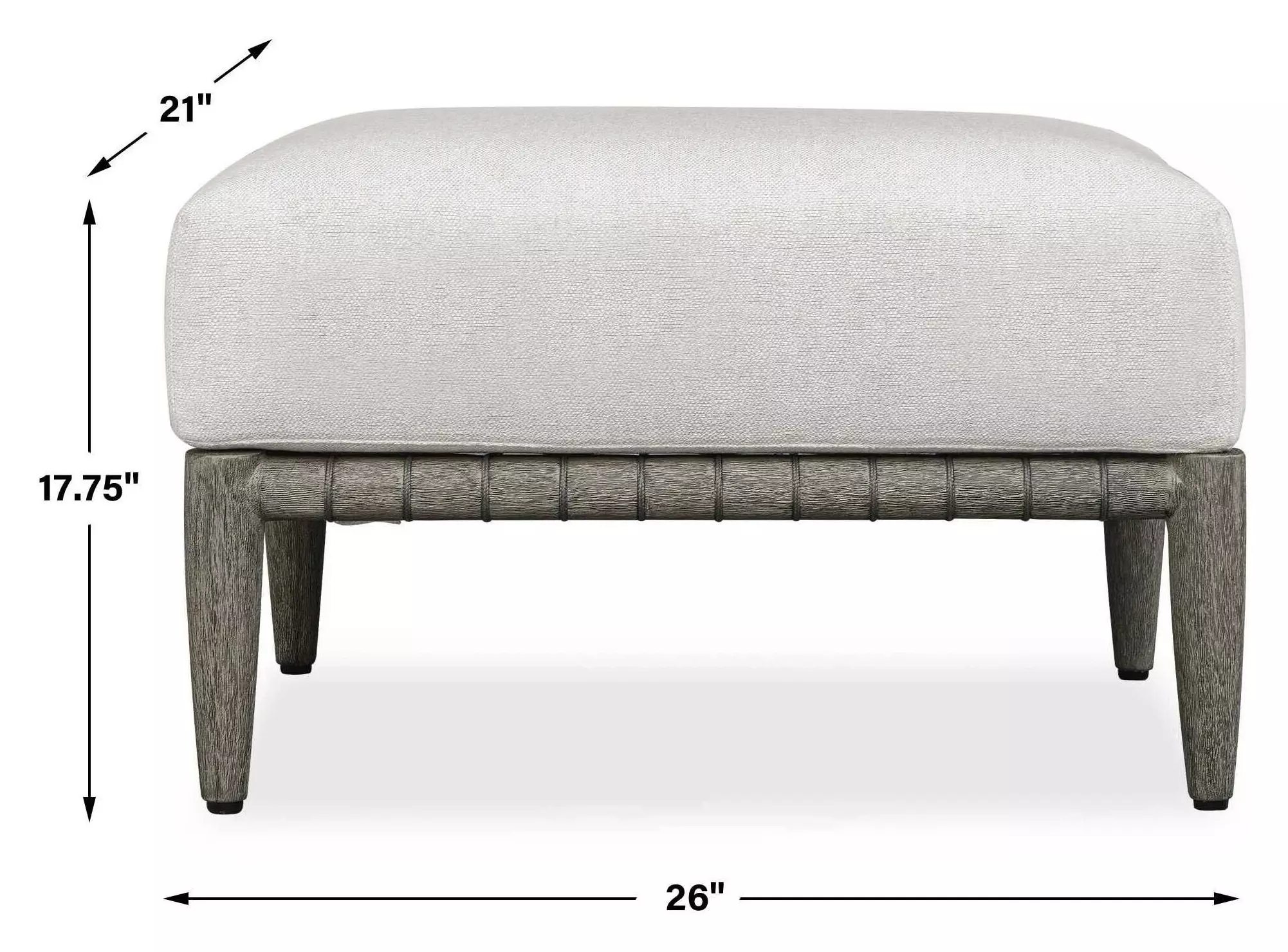 Grafton Oyster White Upholstered Outdoor Rectangular Ottoman