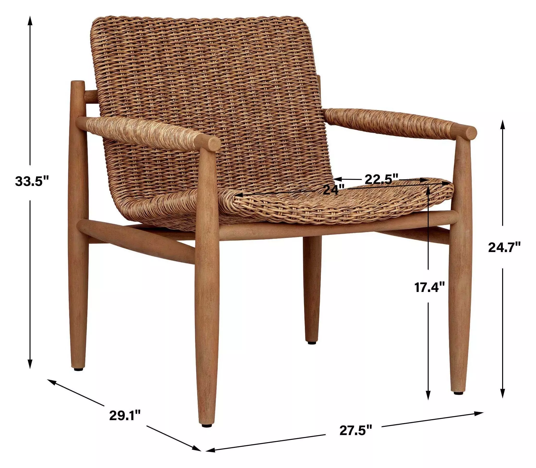 Prescott Golden Flax and Weathered Driftwood Outdoor Lounge Chair