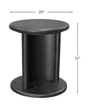 Gabrielle Black Round End Table