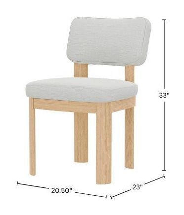 Gabrielle Light Oak Upholstered Side Chair Set of 2