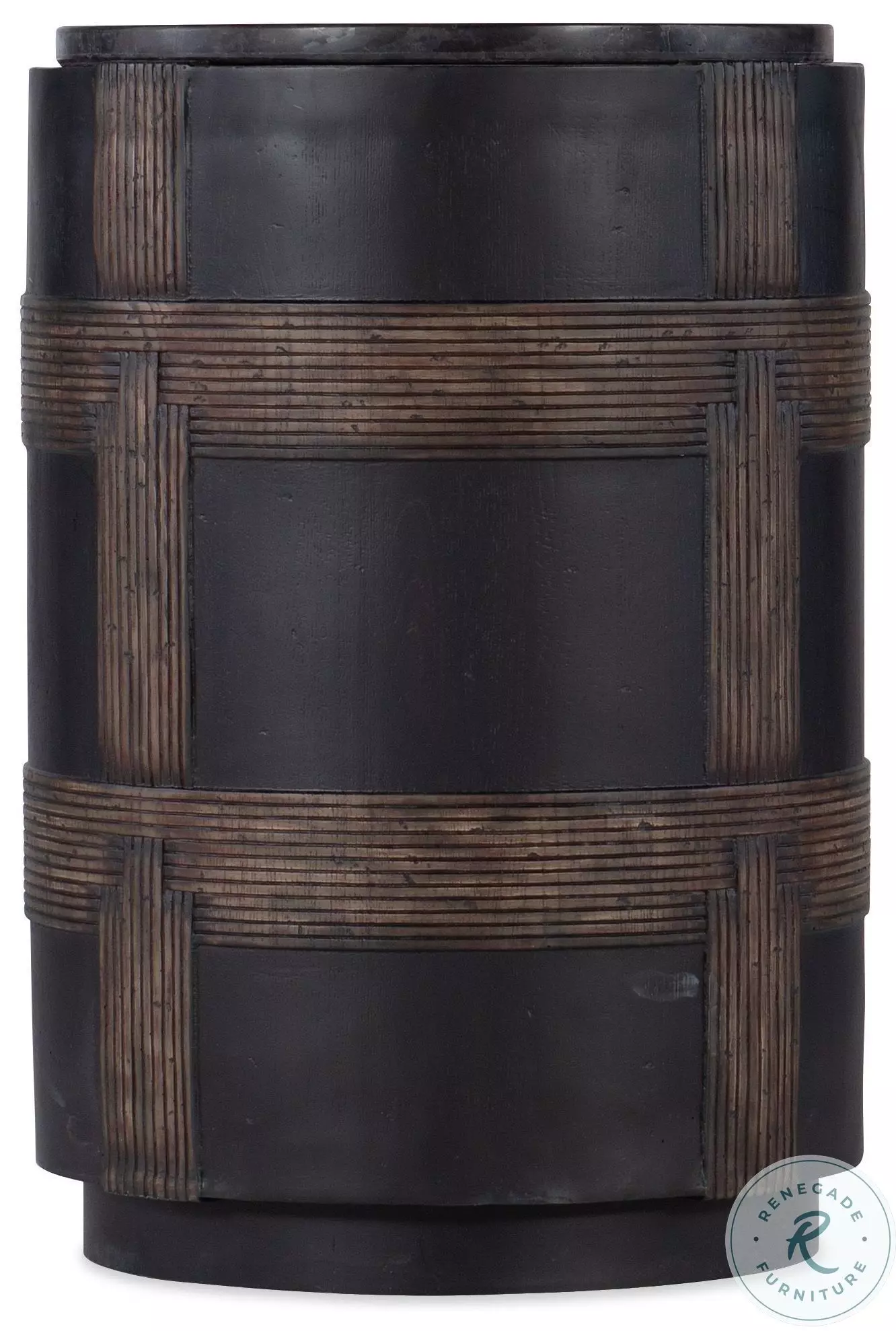 Redmond Black Marble And Dark Brown Round Accent Table From Hawthorne ...