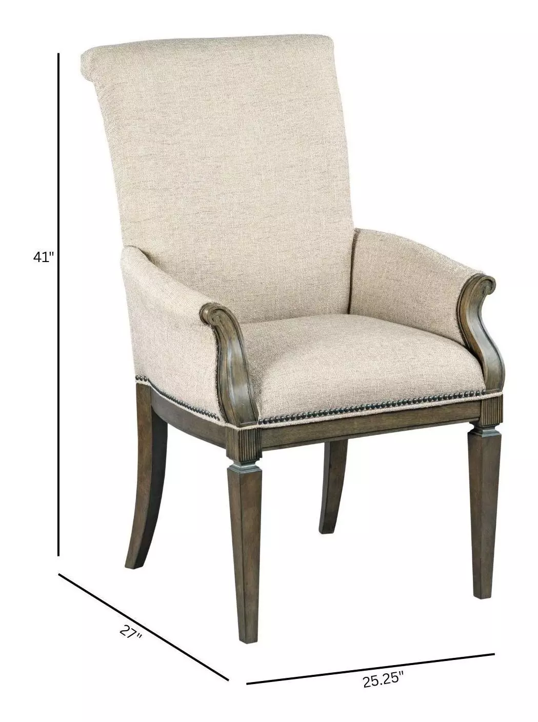 Savona Versaille Painted Upholstered Camille Arm Chair with Nailhead Trim Set of 2