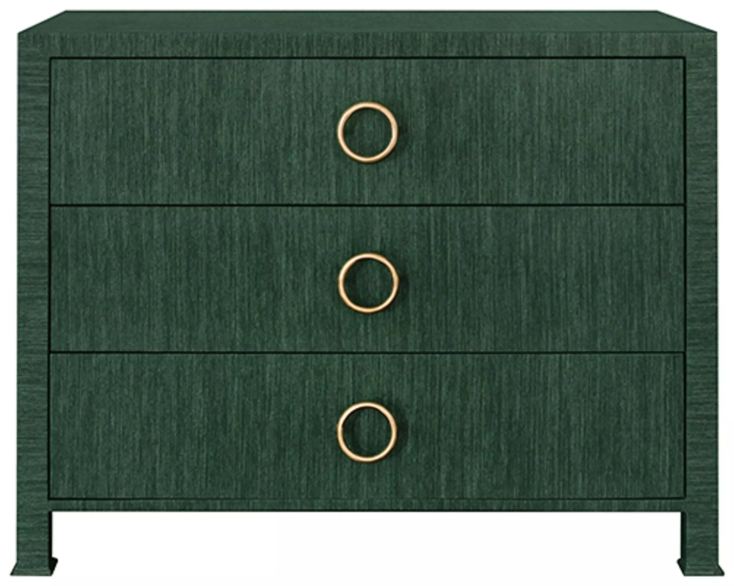 Getty Green Dyed Grasscloth 3 Drawer Soft Close Accent Chest From