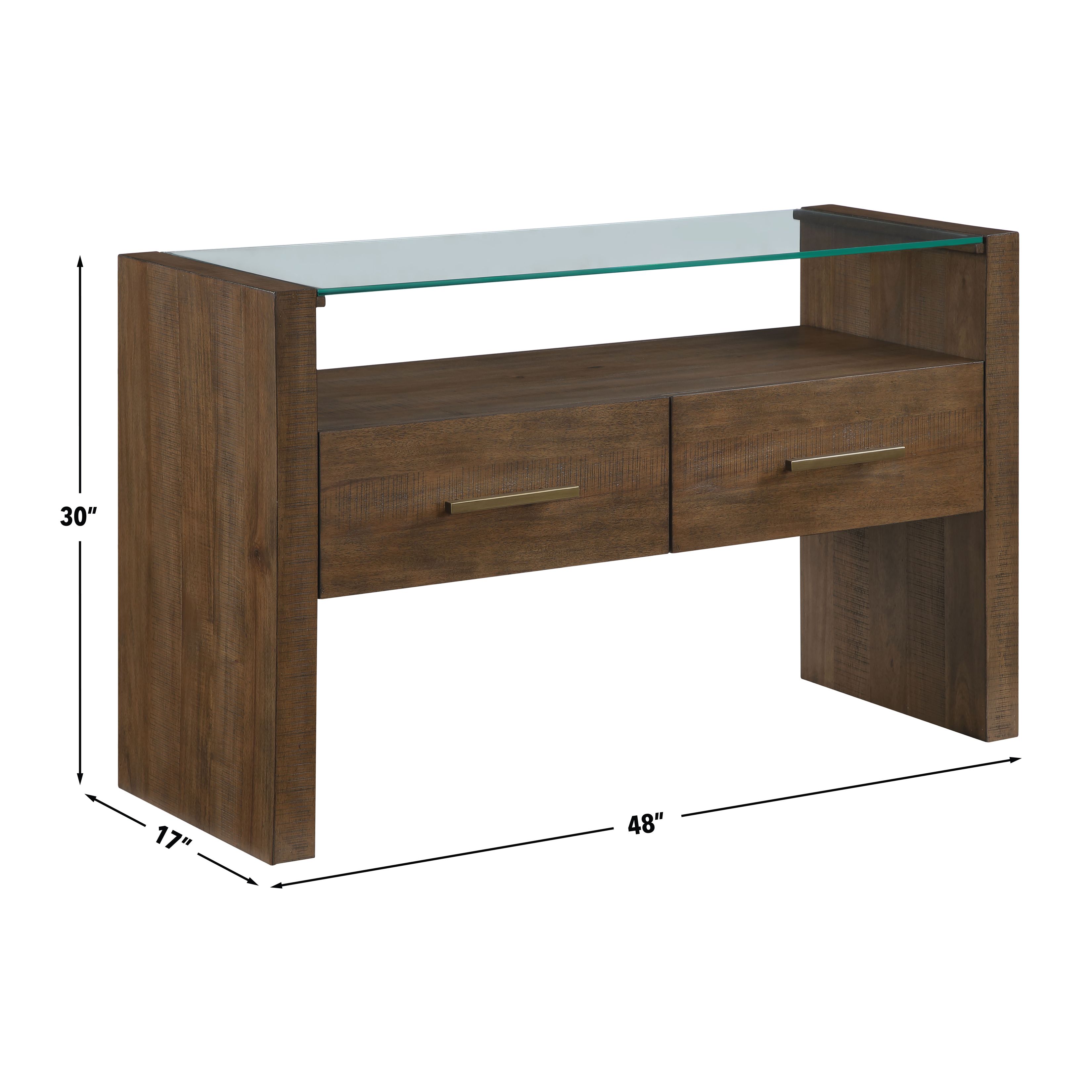 Garland Toffee Rectangular Glass Top Sofa Table