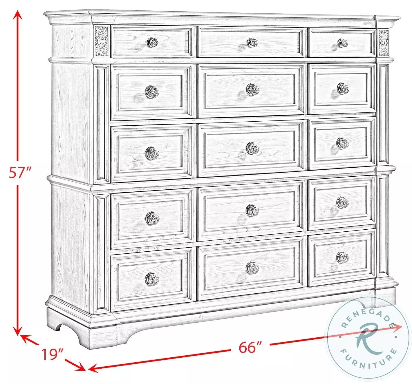 Brookstone Aged Grey 15 Drawer Chest