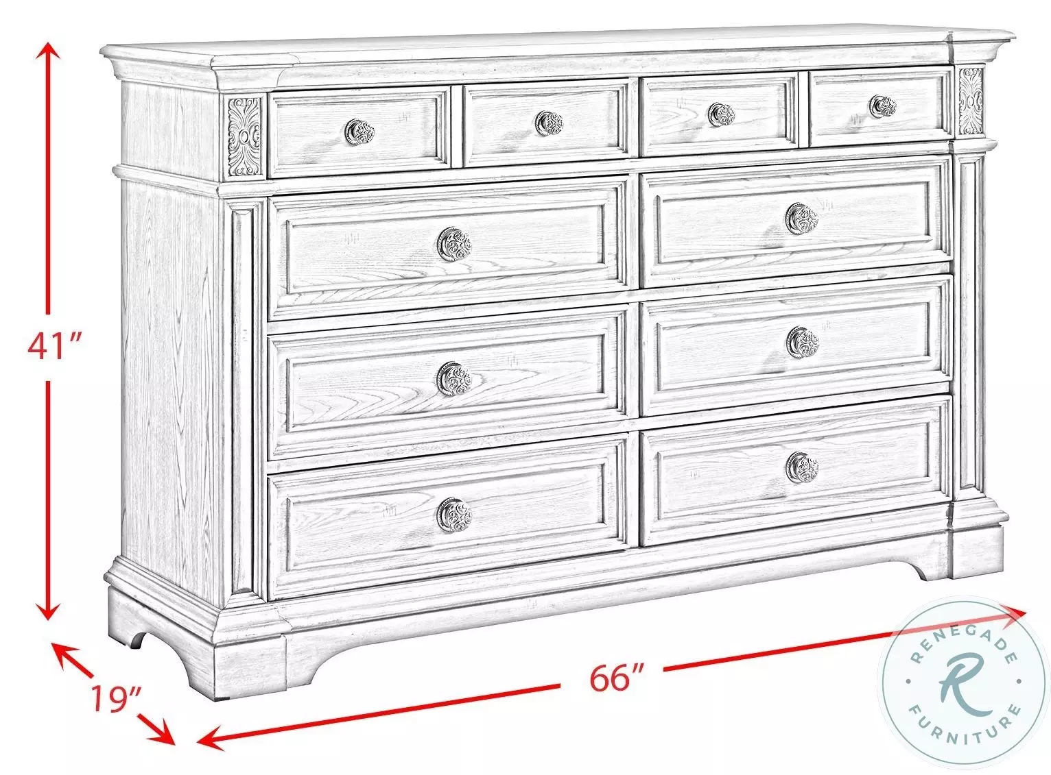 Brookstone Aged Grey 9 Drawer Dresser