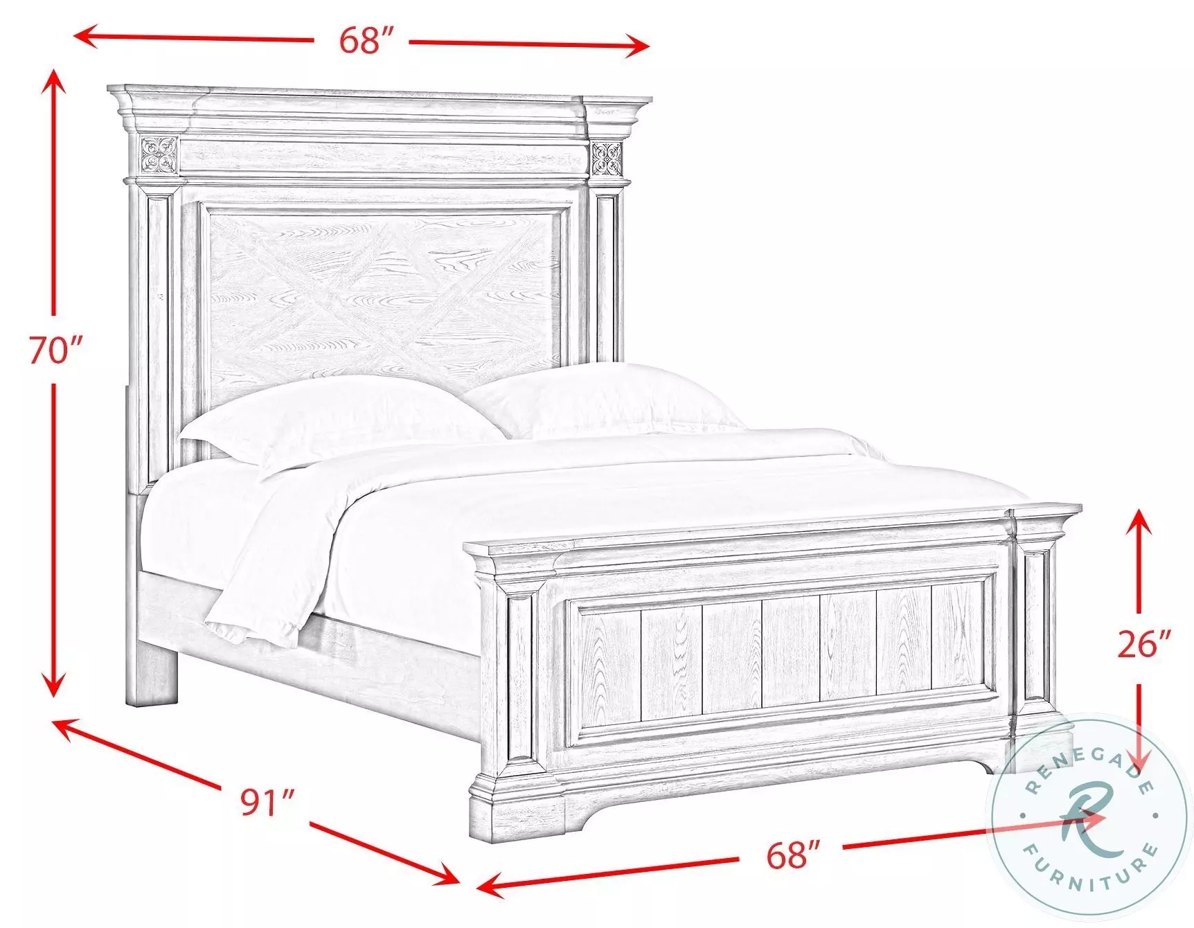 Brookstone Aged Grey Queen Panel Bed