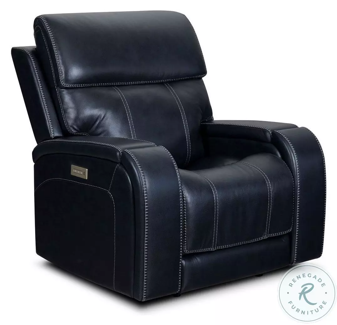 Glenwood Rainer Ocean Lay Flat Power Recliner with Power Headrest