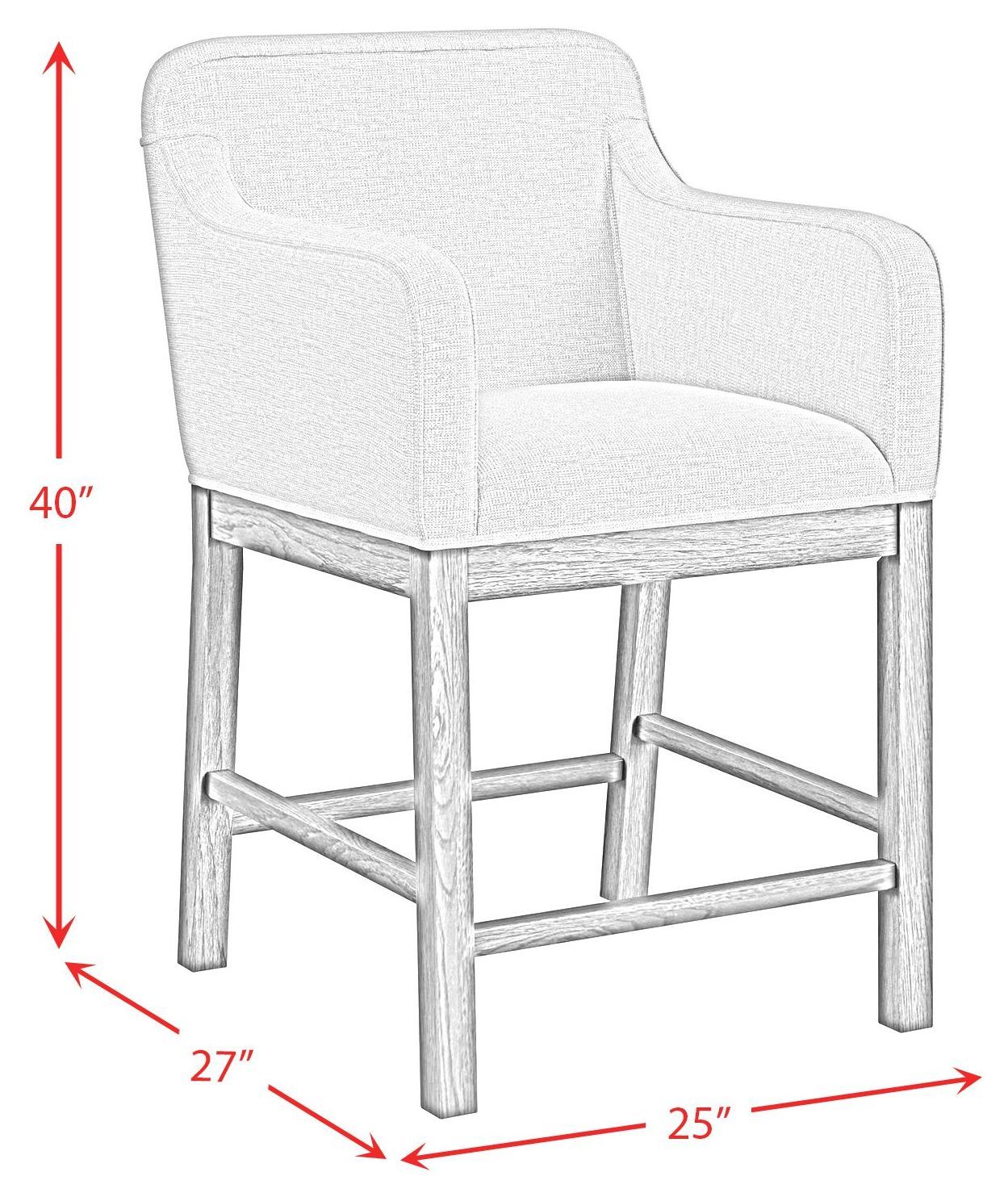 Thorin Light Gray Upholstered Counter Height Chair Set of 2