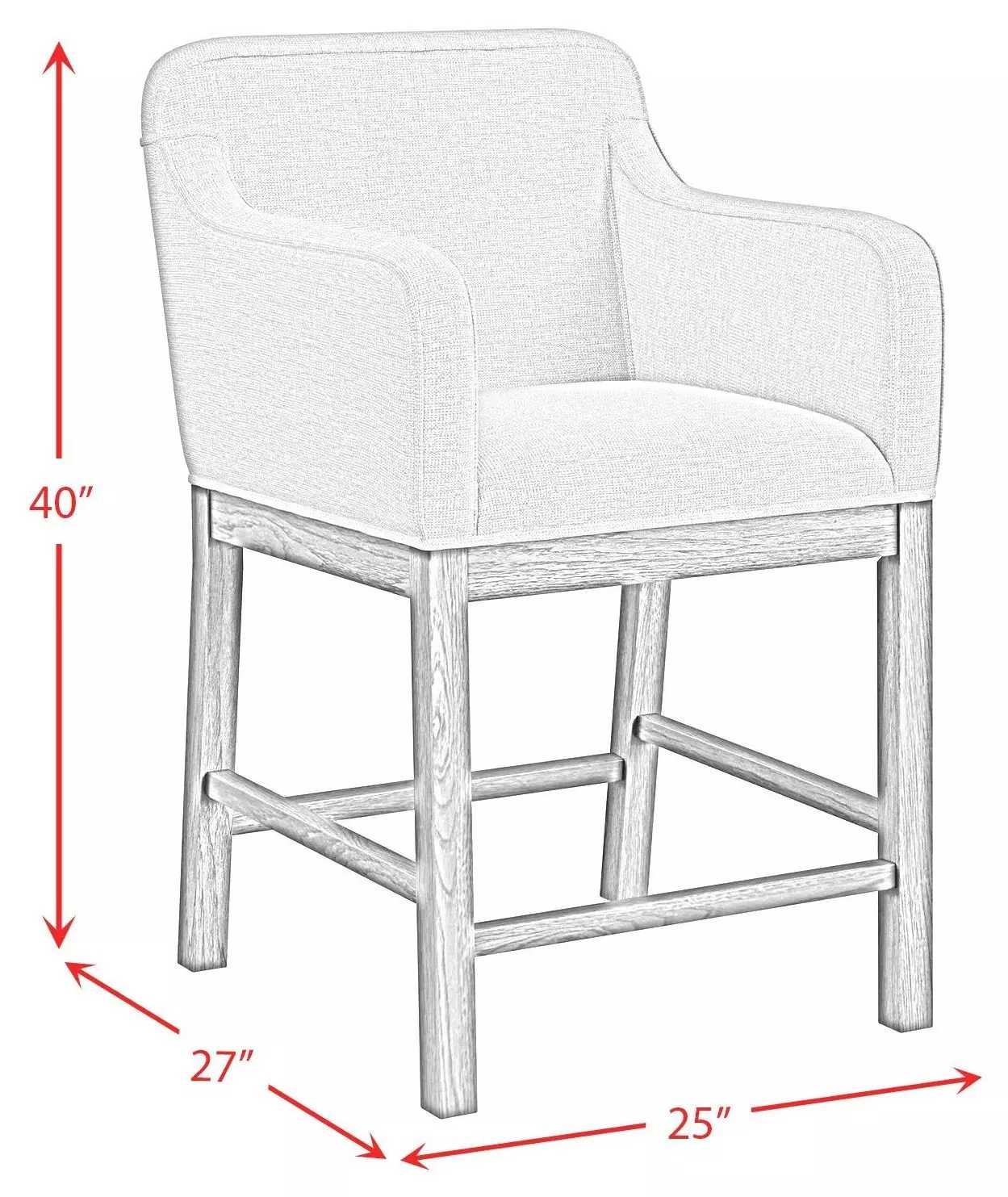 Thorin Light Gray Upholstered Counter Height Chair Set of 2
