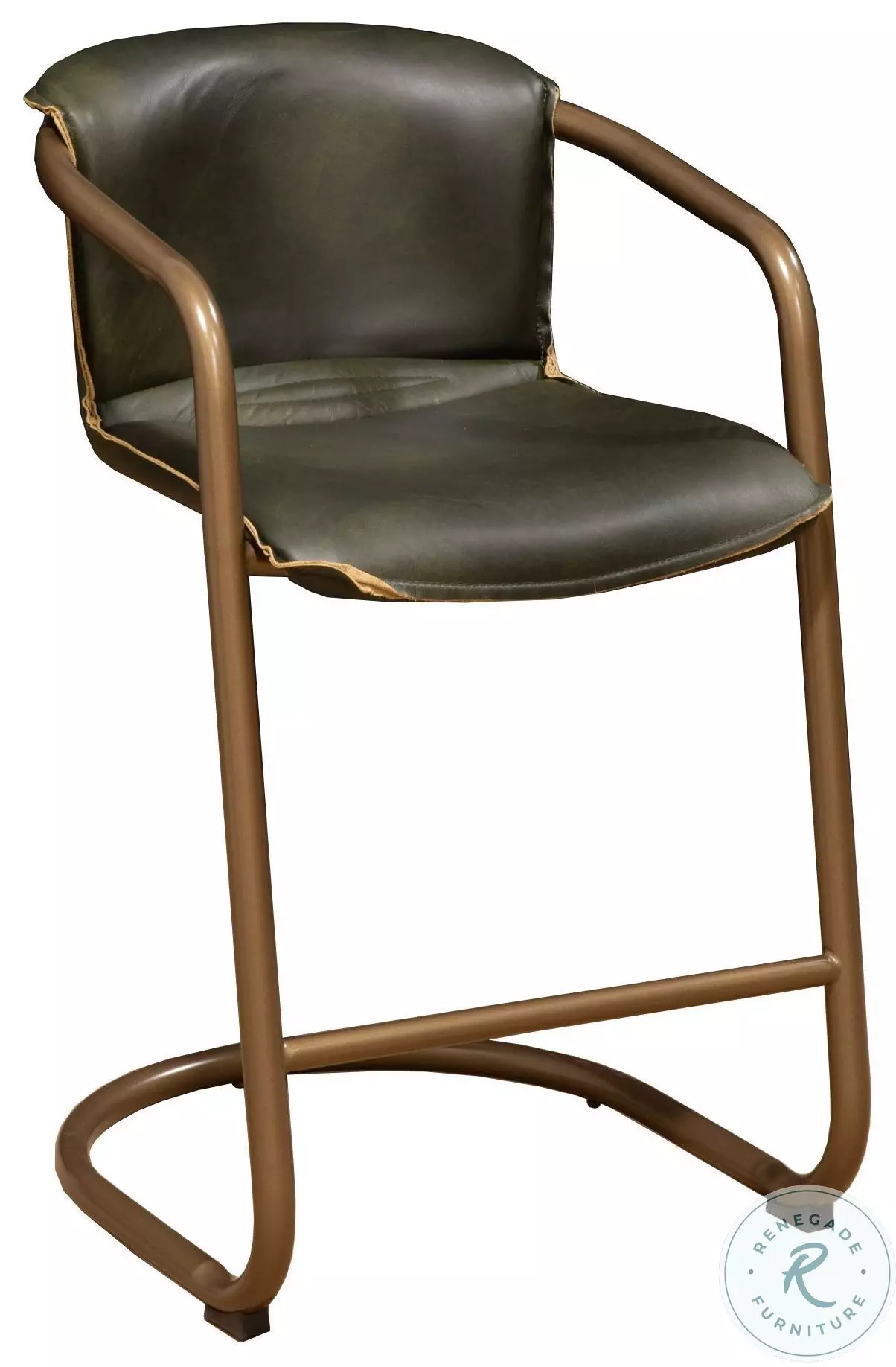 Chiavari Emerald Green Leather Counter Height Stool Set Of 2 From
