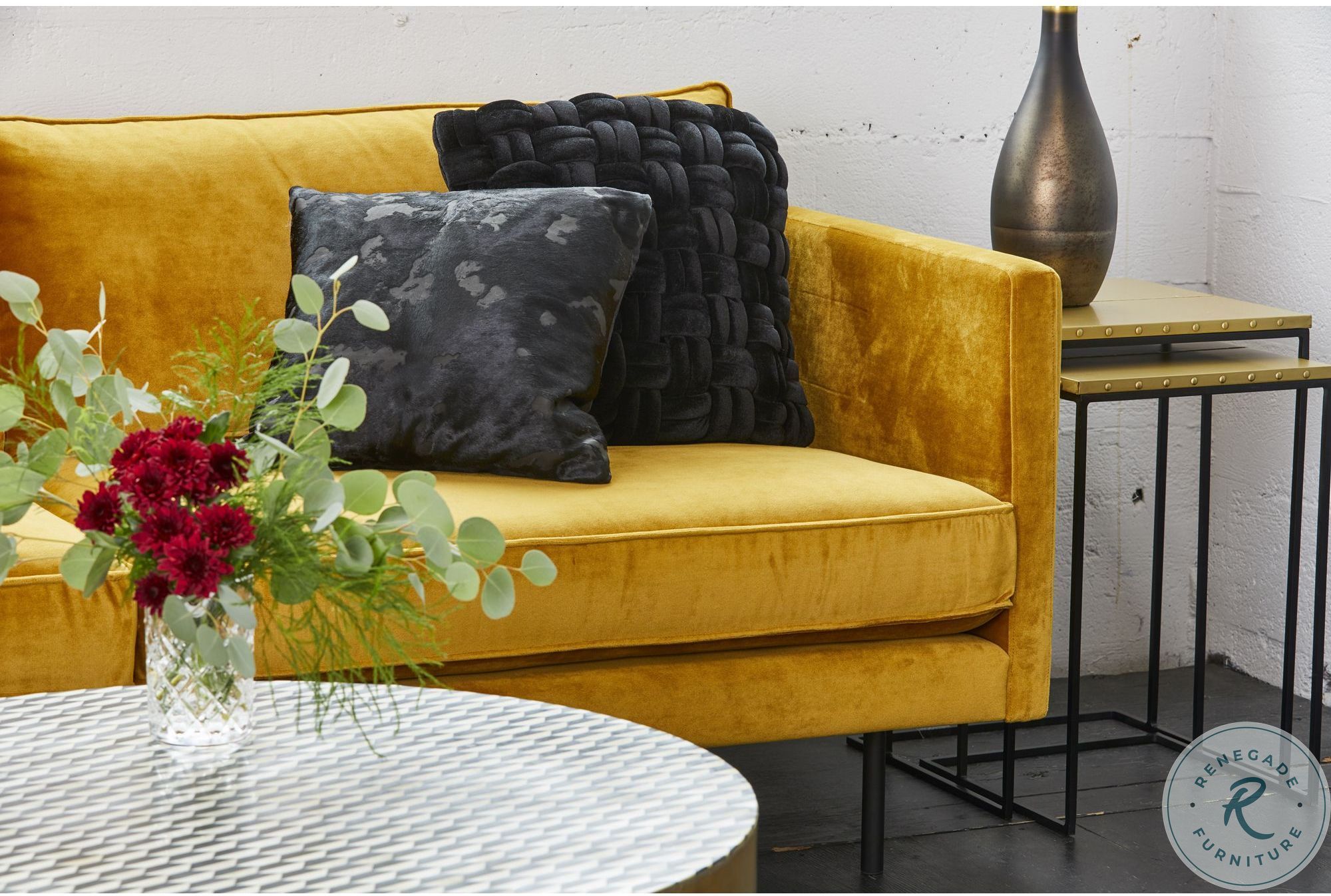 Optic Black and Gold Coffee Table from Moes Home Coleman Furniture