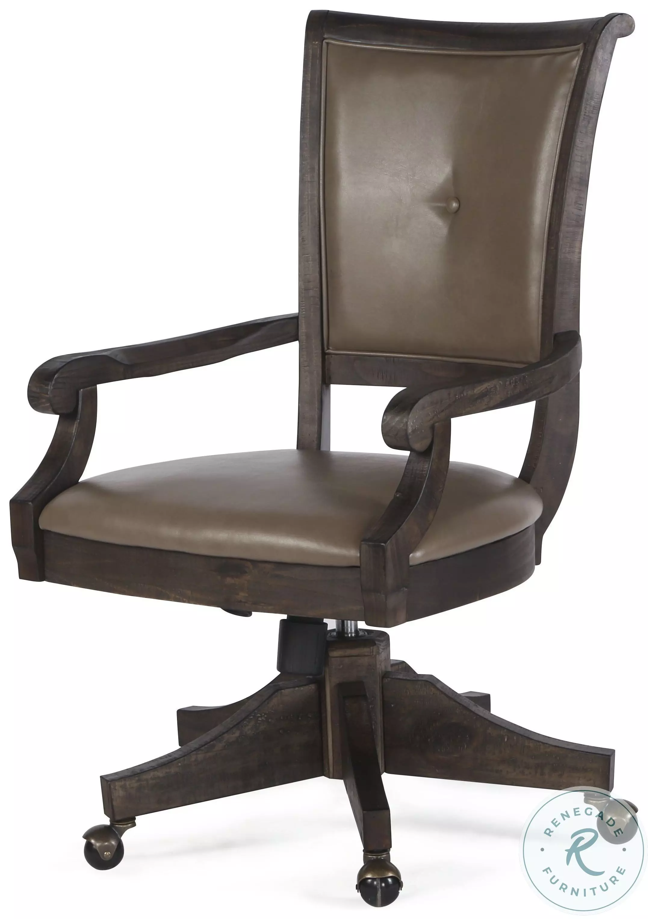 Kensington Place Weathered Charcoal Taupe Swivel Chair From Crafted ...