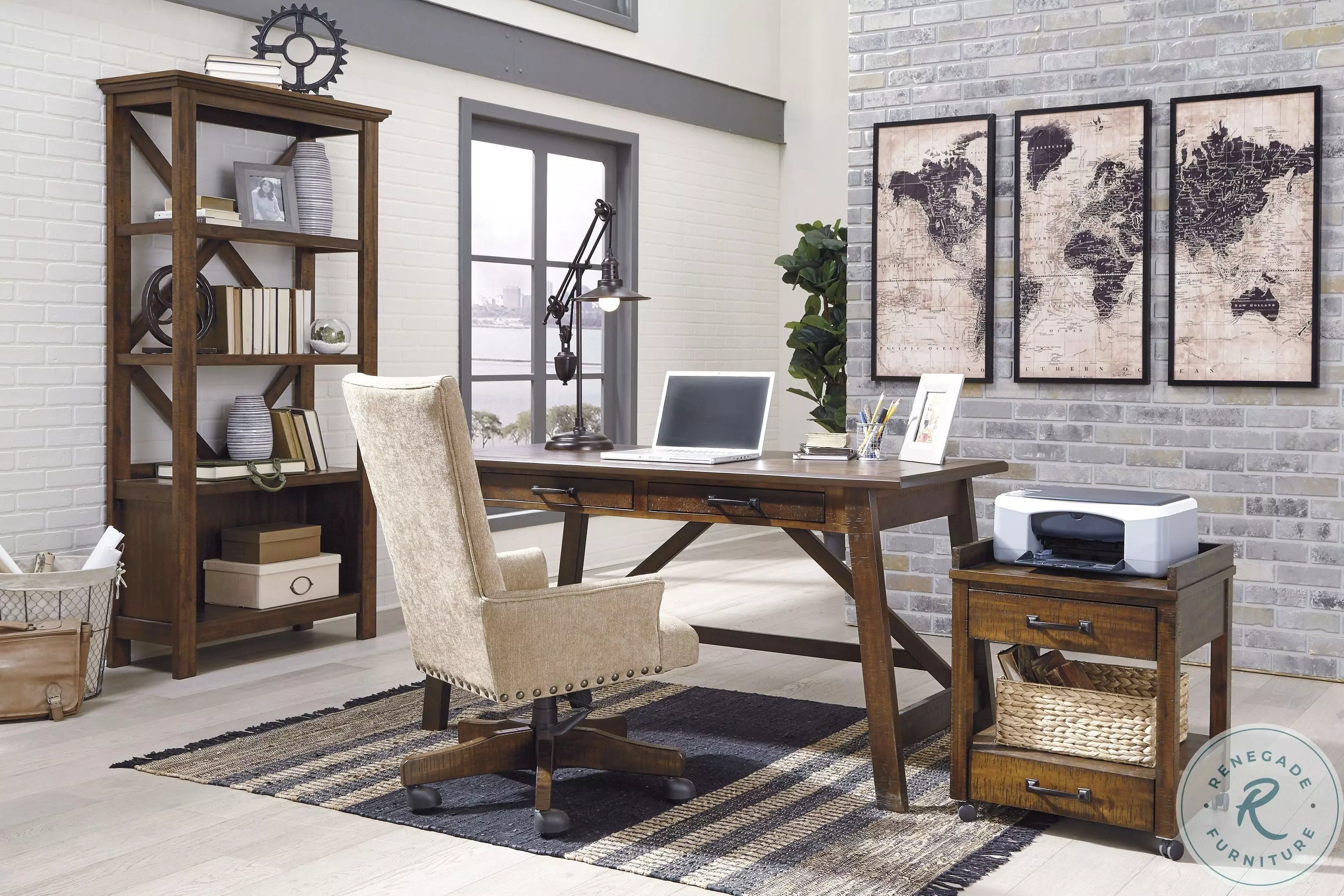 Baldridge Rustic Brown Printer Stand From Home Gallery Stores