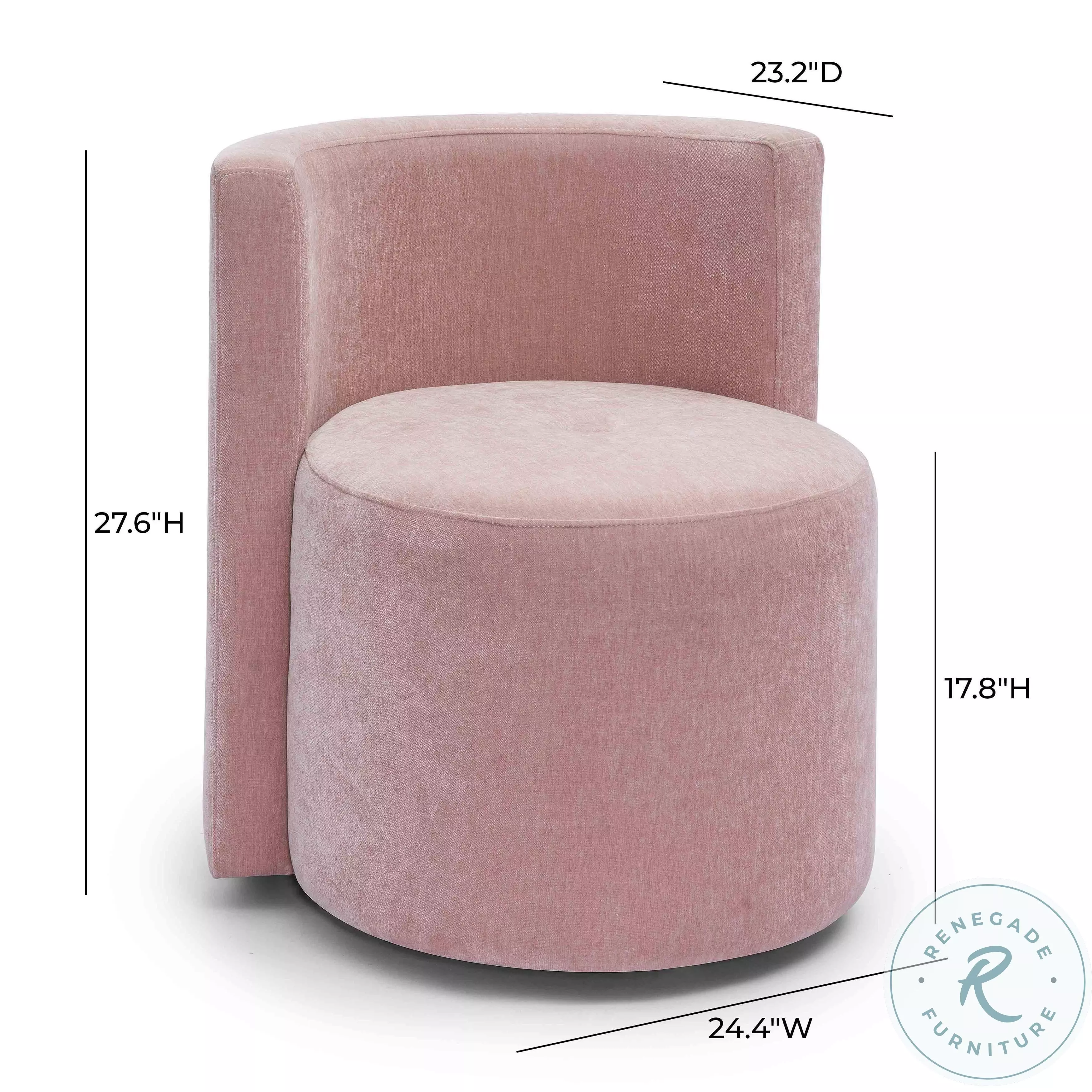 Alyssa Pink Upcycled Velvet Rolling Desk Chair