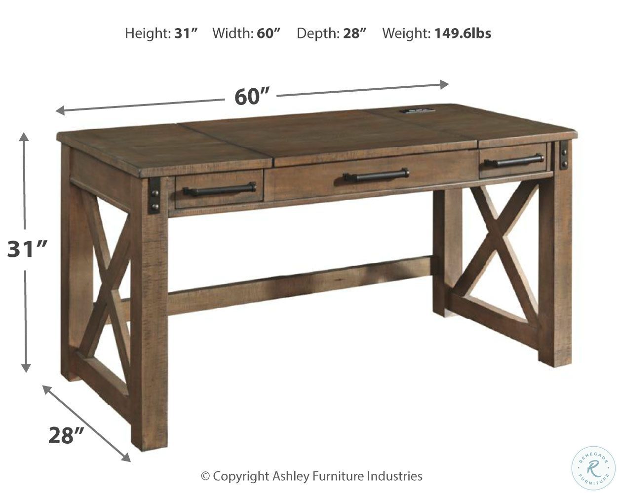Aldwin Gray Home Office Lift Top Desk From Ashley Furniture Furnitureetc Com H837 54