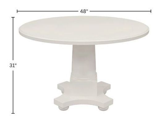 Hampton White 48" Round Dining Table