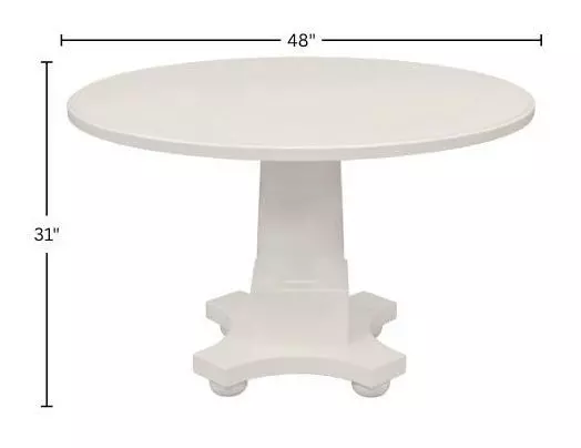 Hampton White 48" Round Dining Table