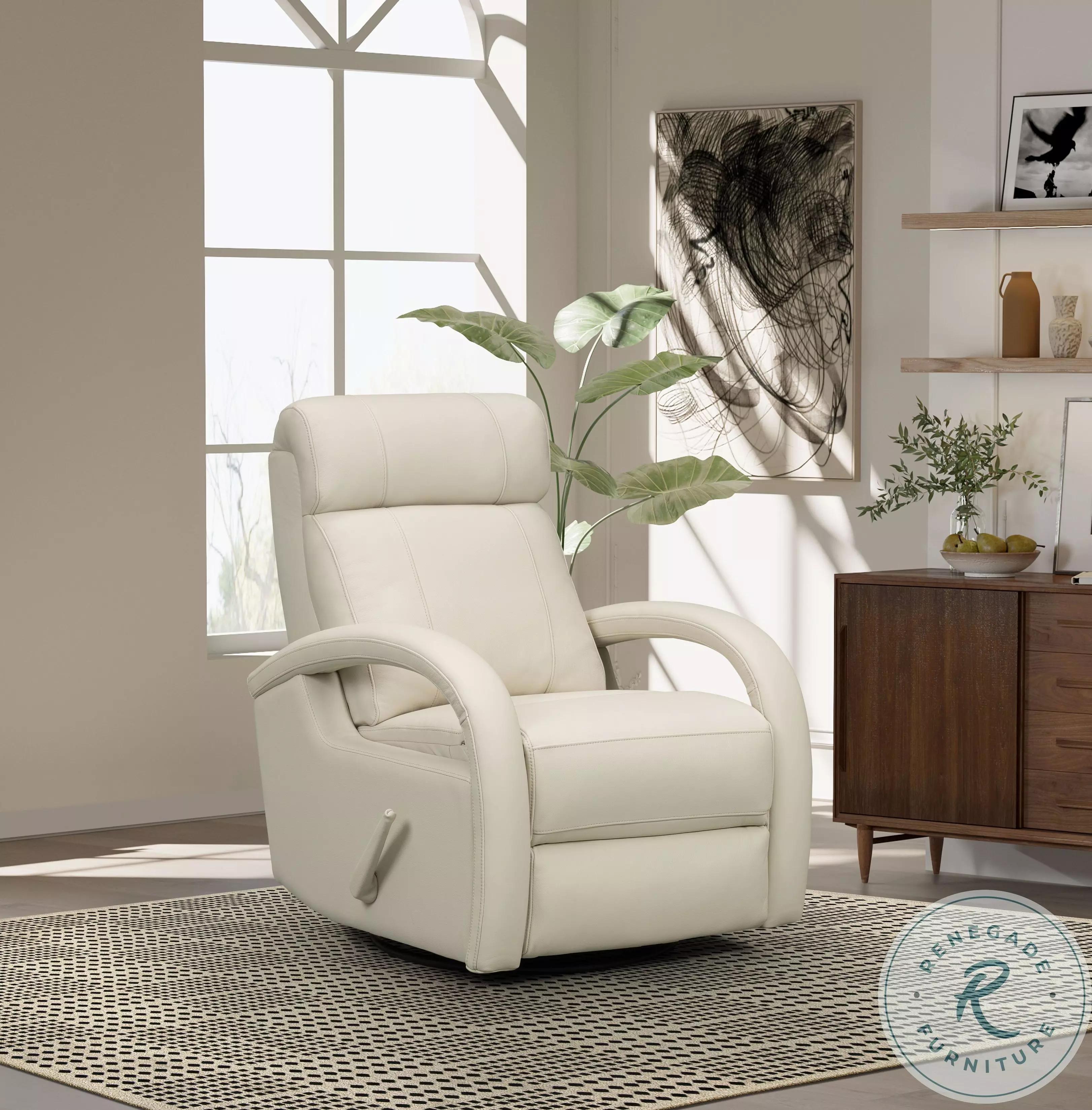 Harlee Troy Cream Swivel Glider Recliner From Barcalounger