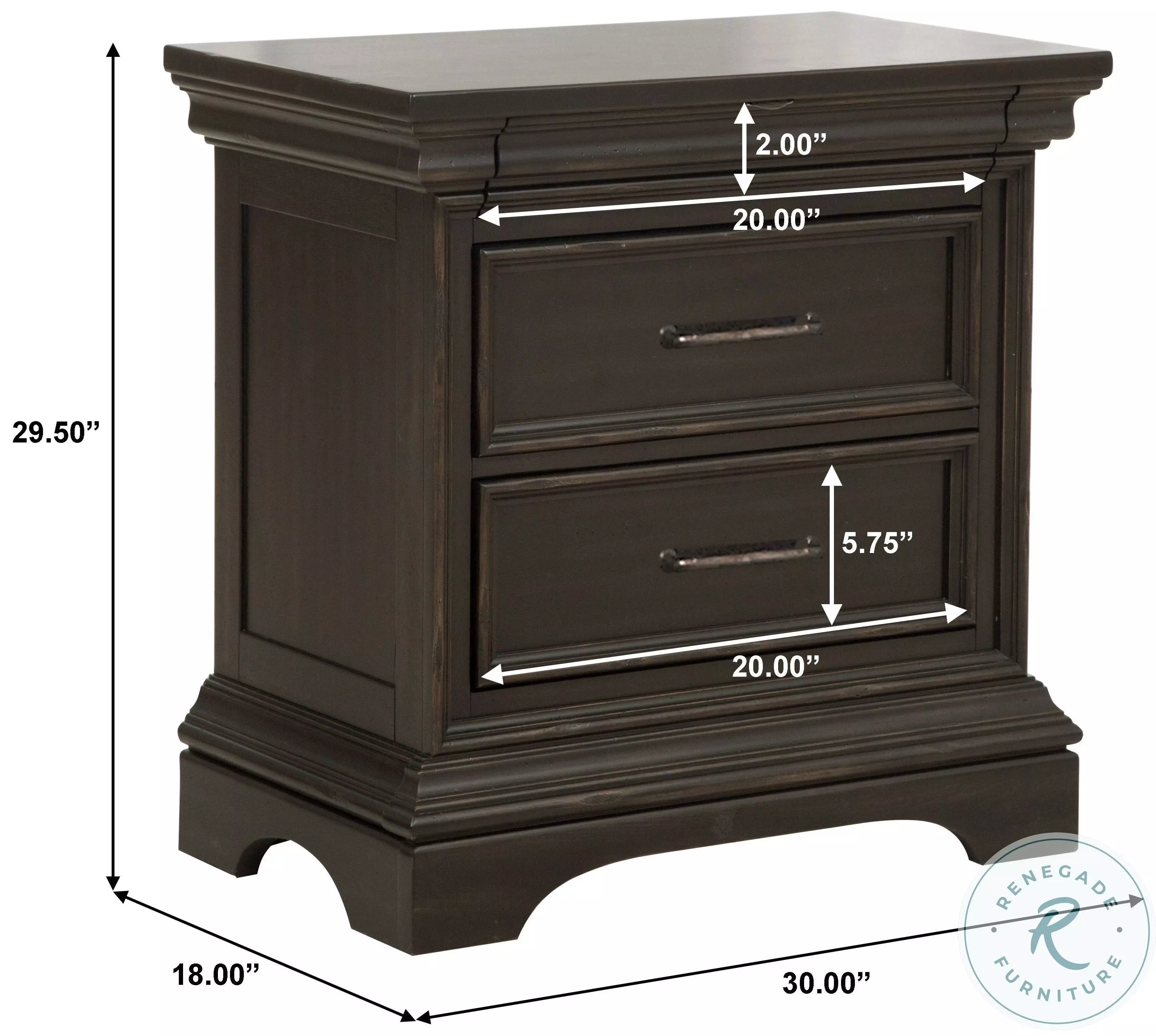 Remington Brown 3 Drawers Nightstand