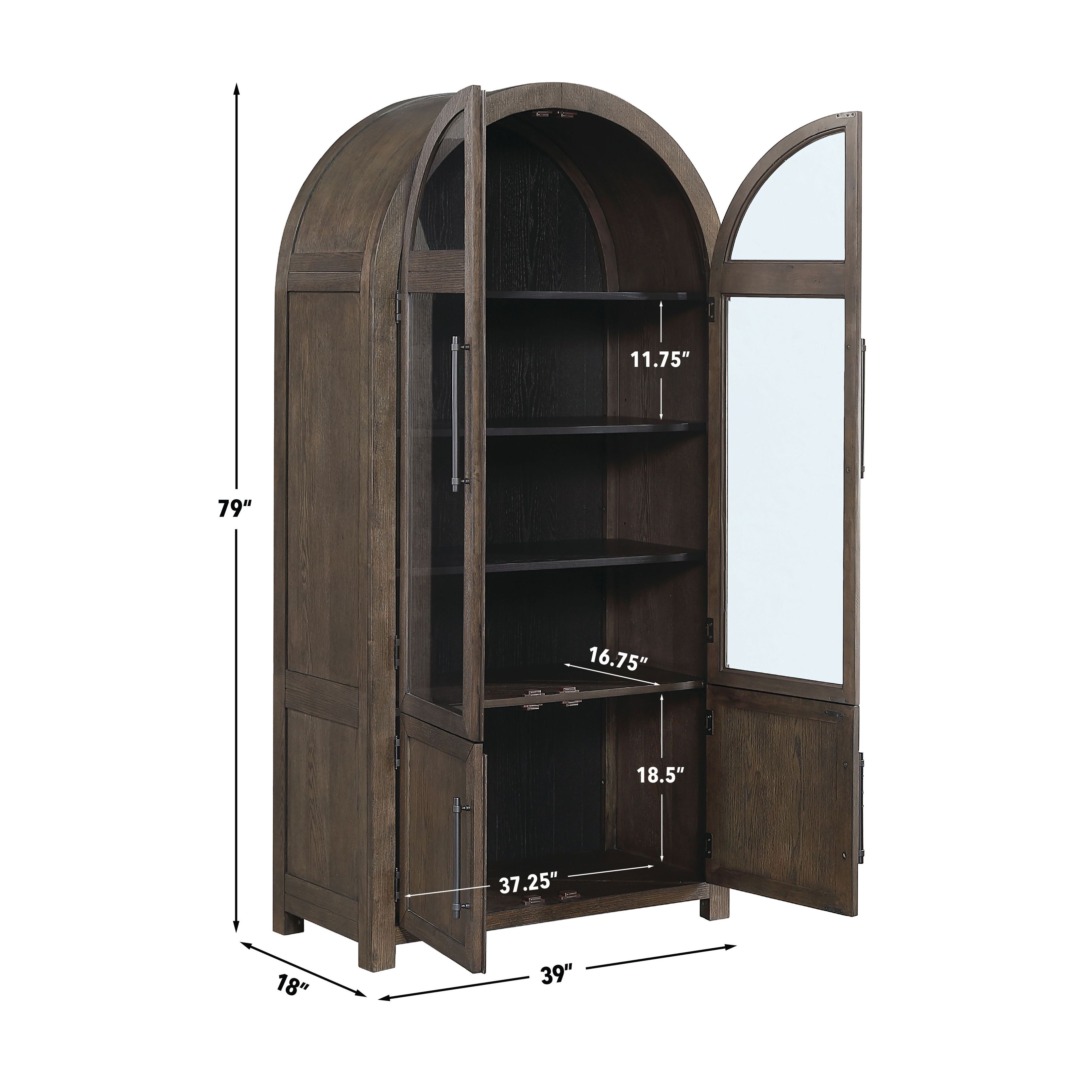 Burlington Brown 4 Door Curio Cabinet