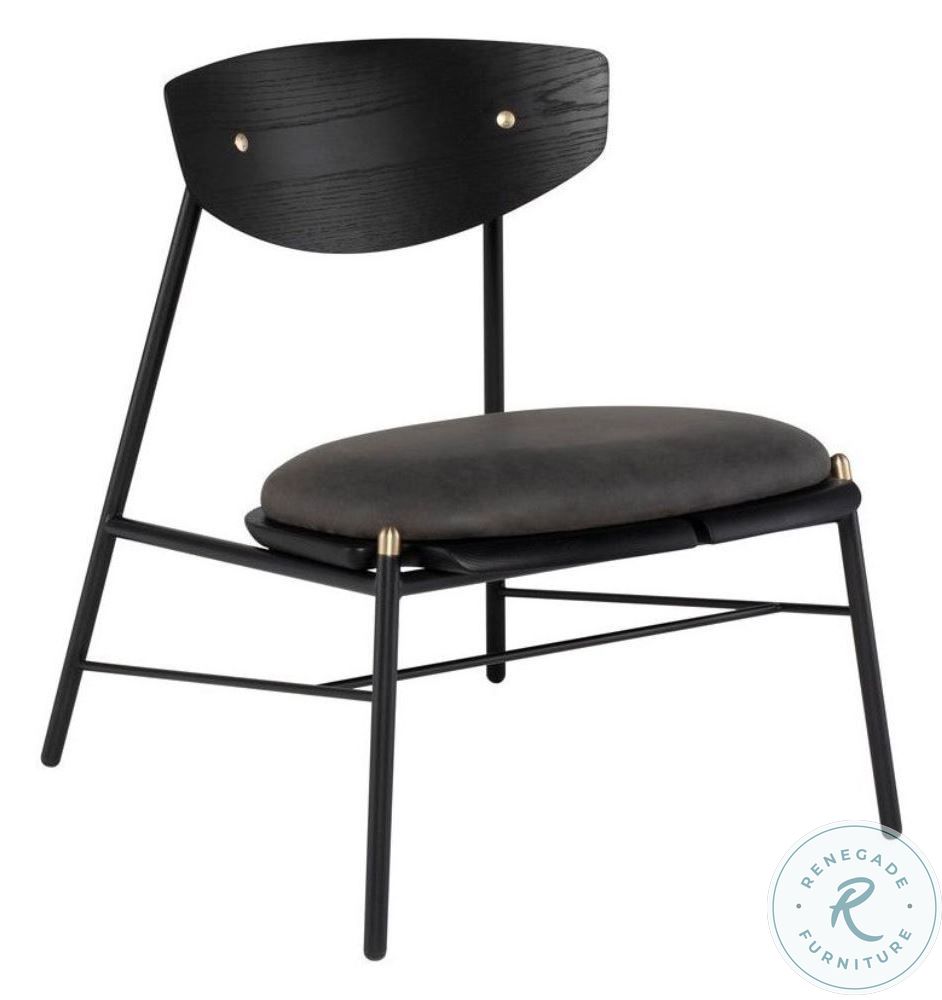 Kink Storm Black Leather Occasional Chair from District Eight Coleman