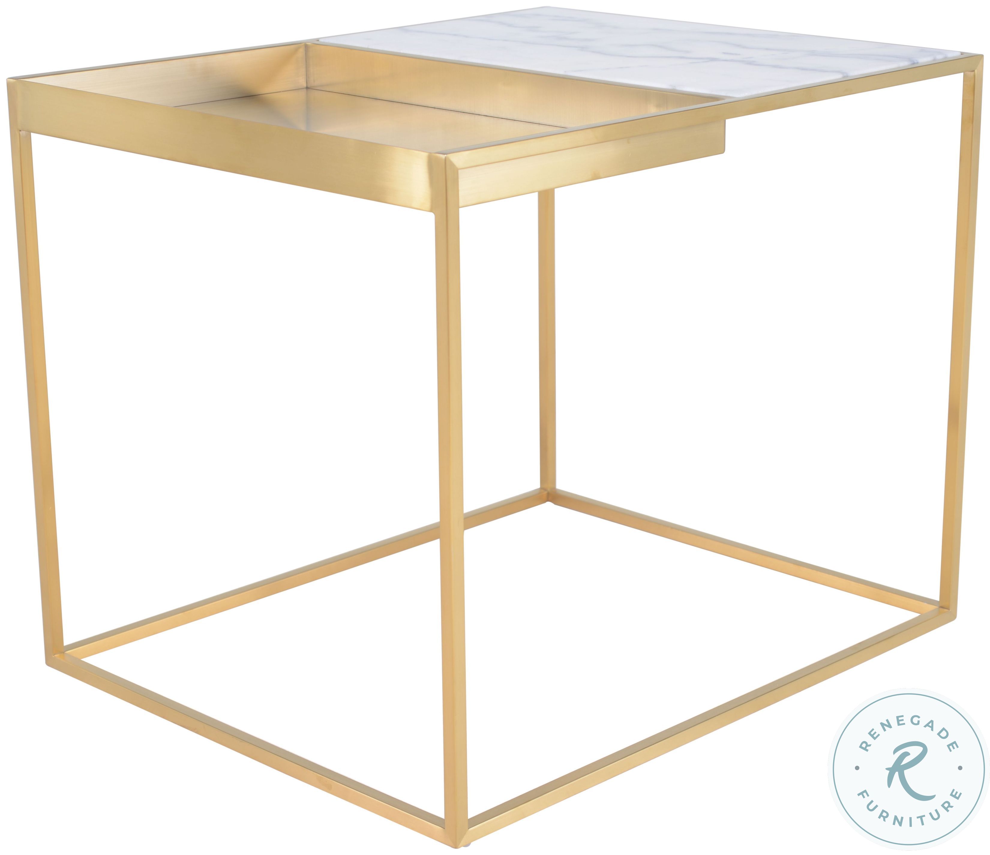 Corbett White And Gold Side Table From Nuevo Coleman Furniture