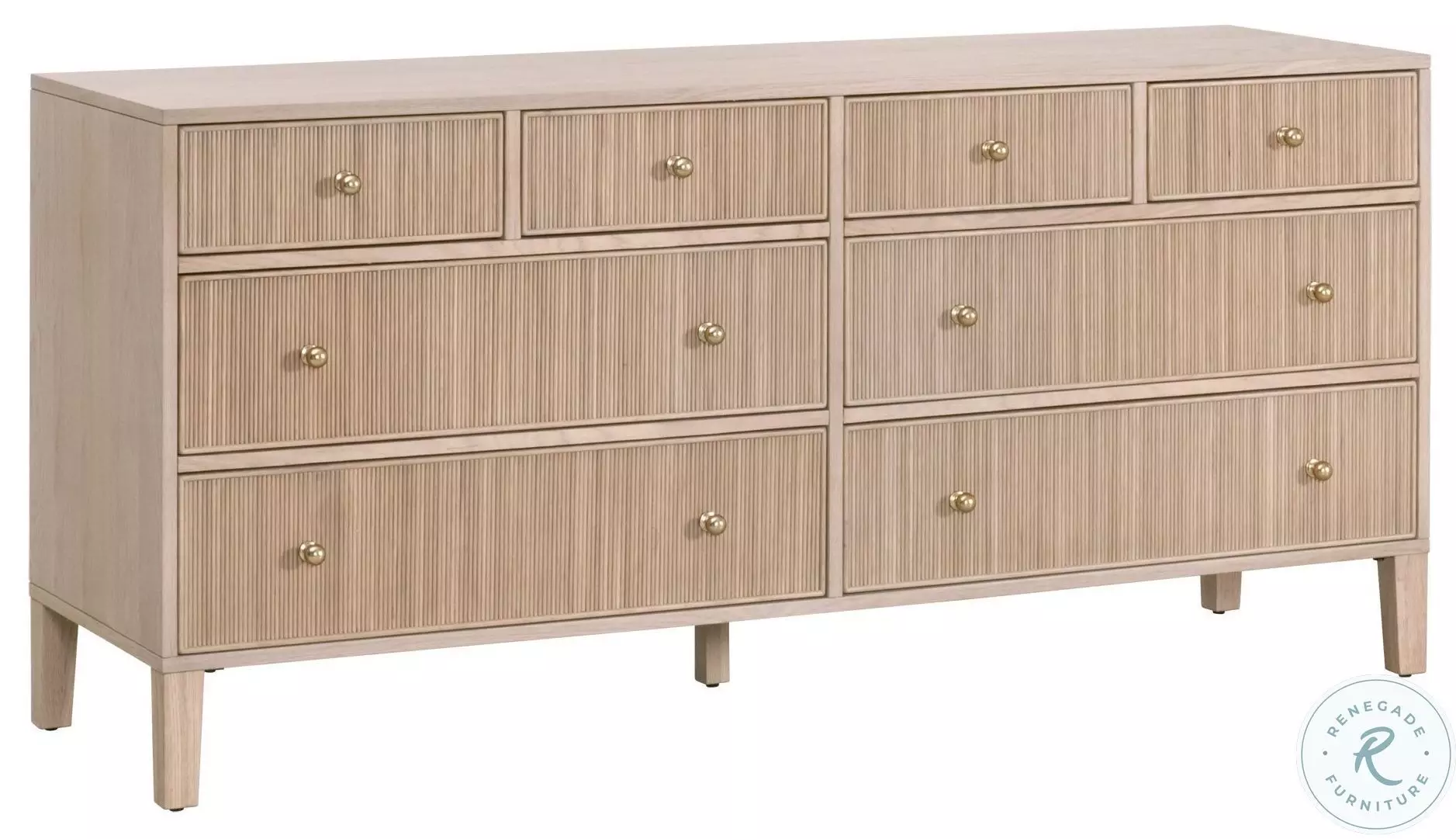 Highland Natural Oak 8 Drawer Double Dresser From Home Gallery