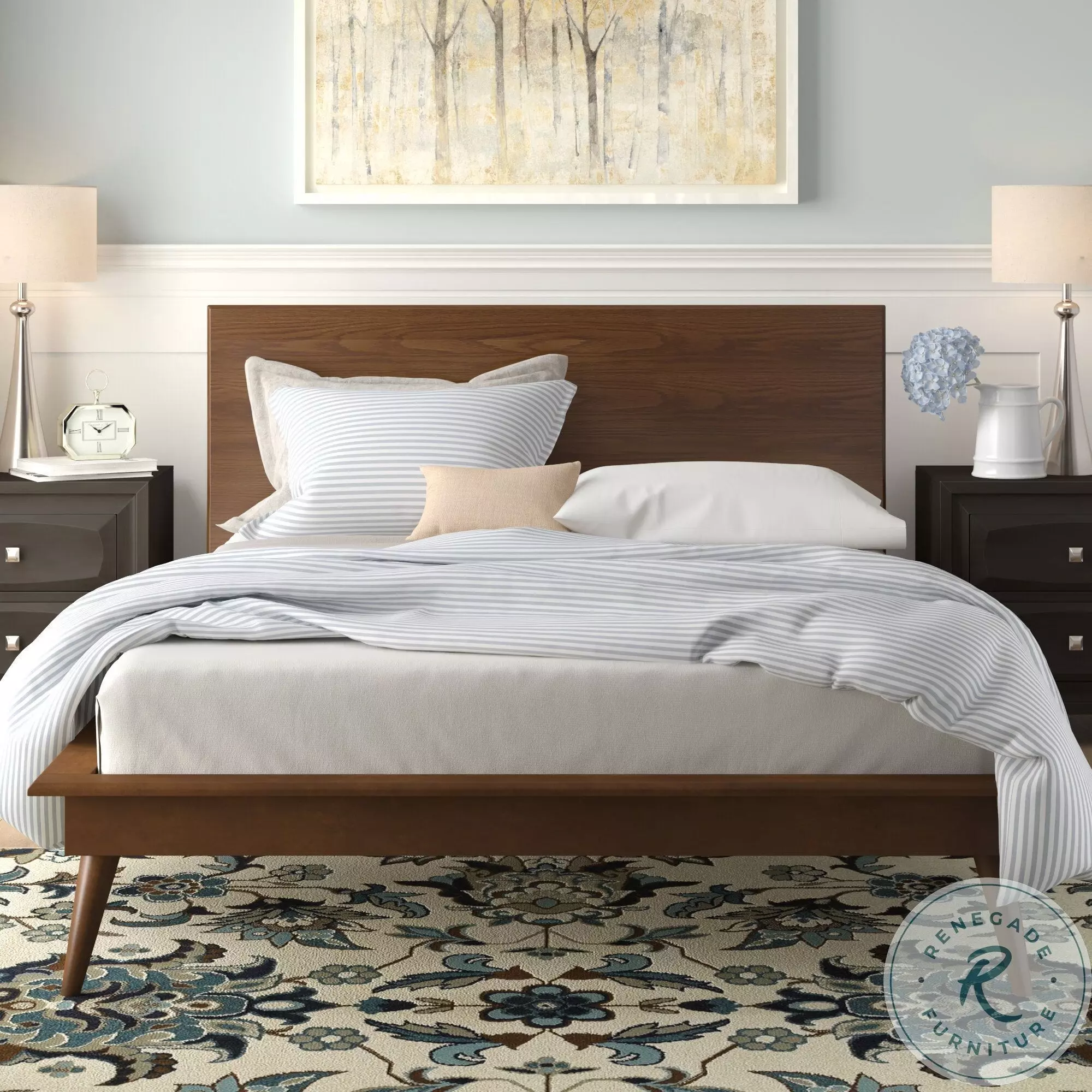 HM2070BR-1 Brown Queen Platform Bed From Homelegance | Coleman