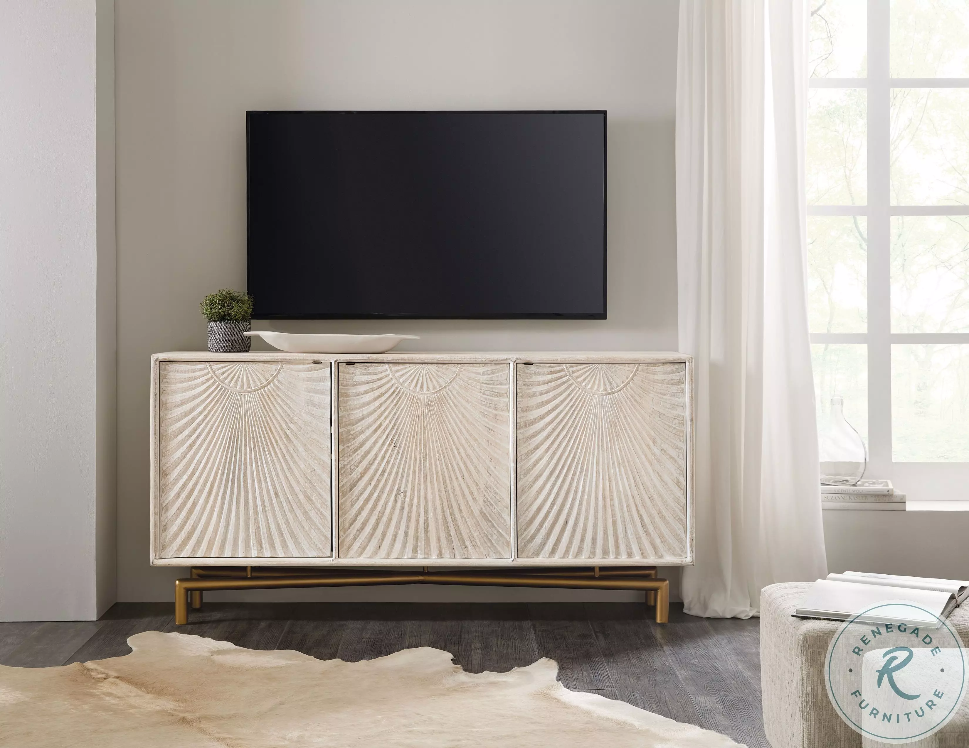 【ACME FUNITURE】GRANDVIEW TV BOARD Aiho Mid-Century Wooden TV Stand for TVs up to 65
