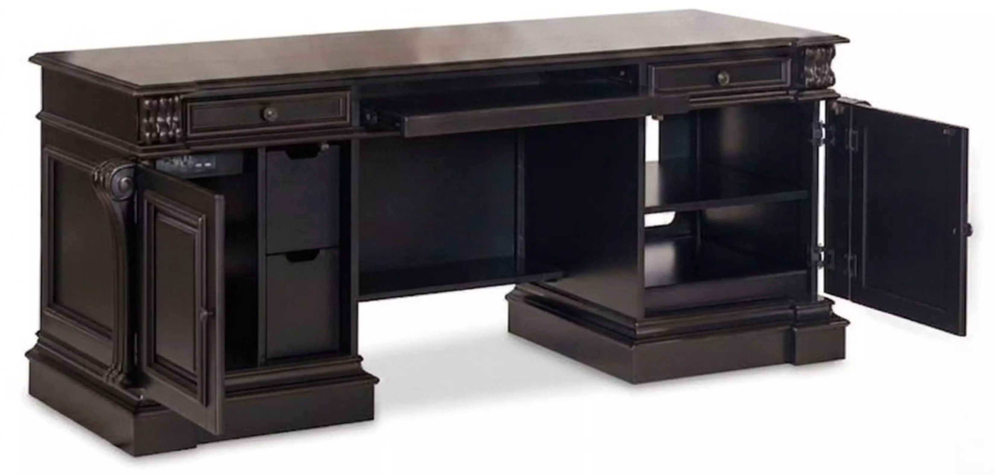 Telluride Black Computer Credenza from Hooker | Coleman Furniture