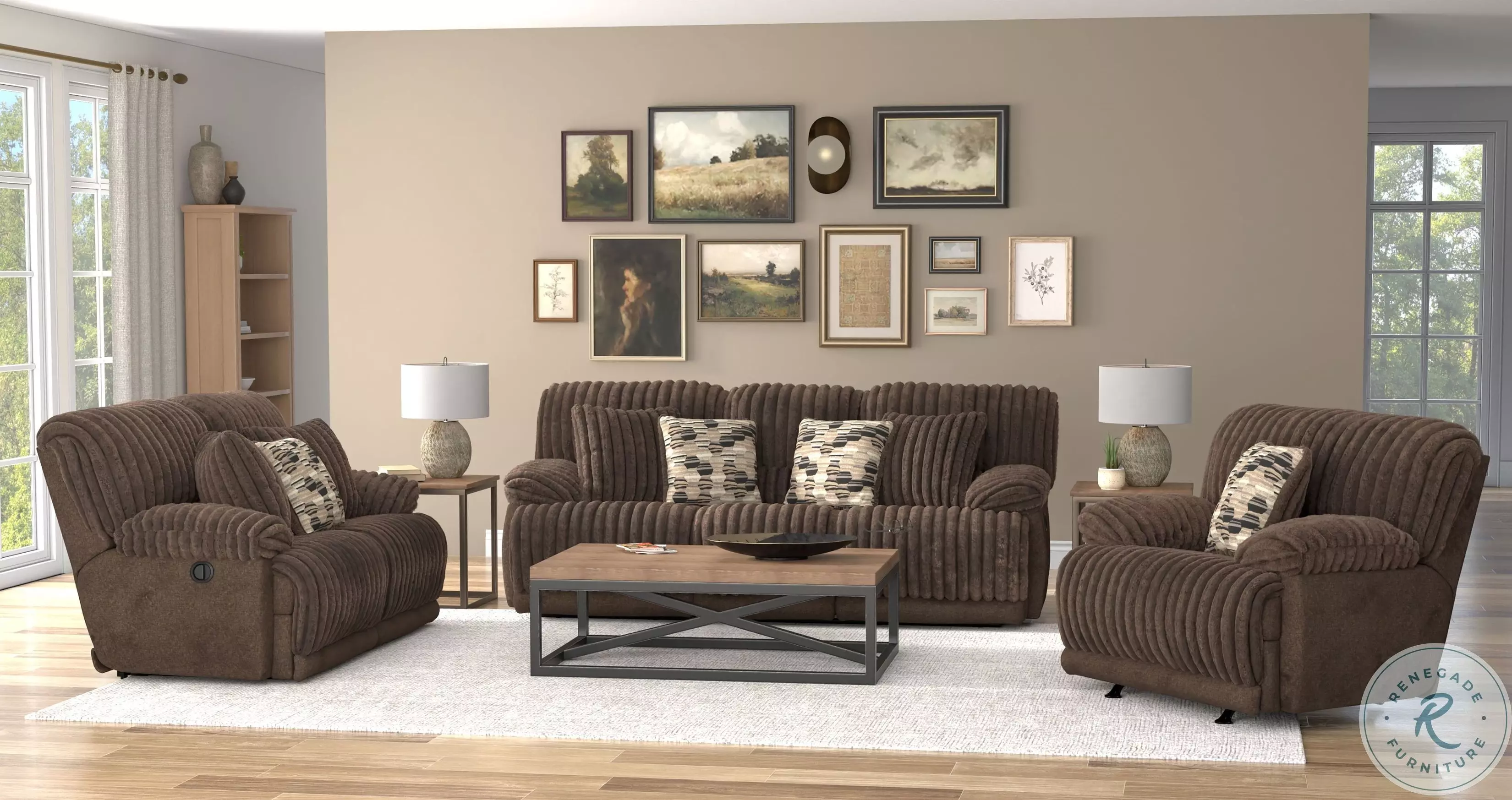 キャバソファー Hollifield Chocolate Reclining Living Room Set from Catnapper