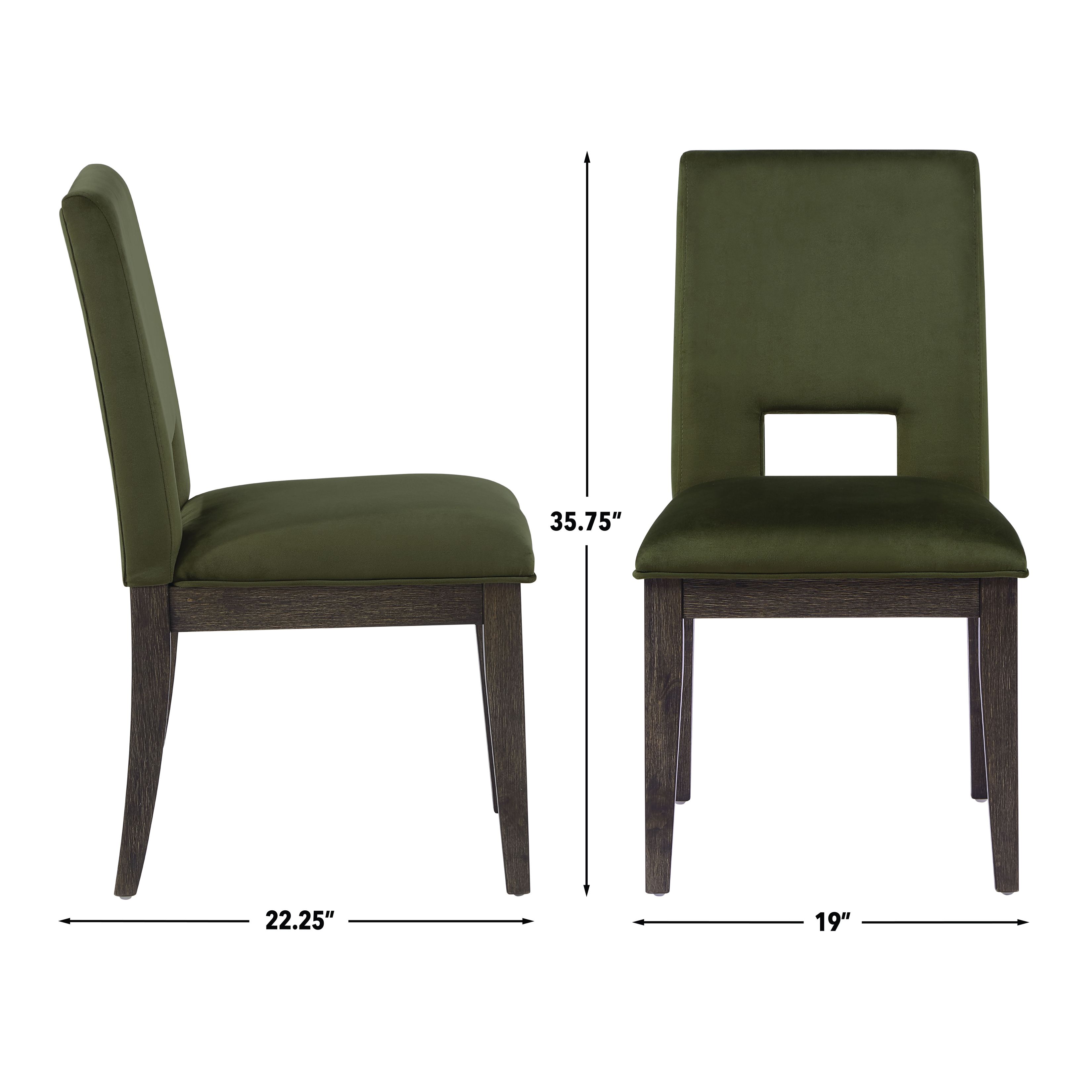 Evan Green Upholstered Side Chair Set of 2