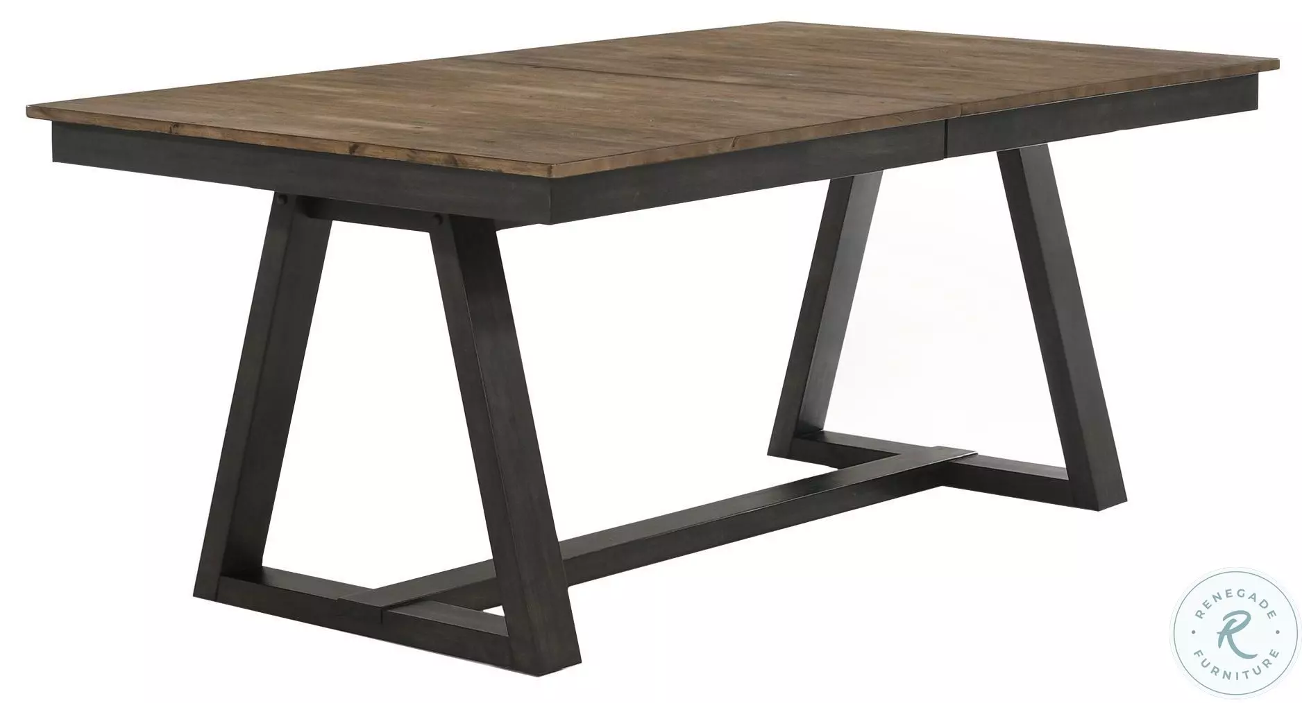 Harper Brushed Brown and Pecan Trestle Extendable Dining Table