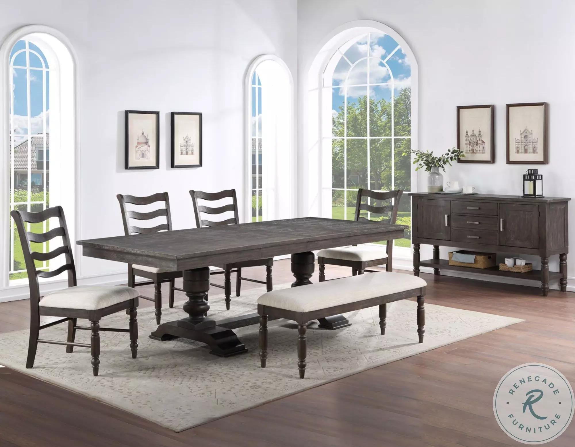 Hutchins Dusty Espresso Extendable Dining Room Set From Home Gallery
