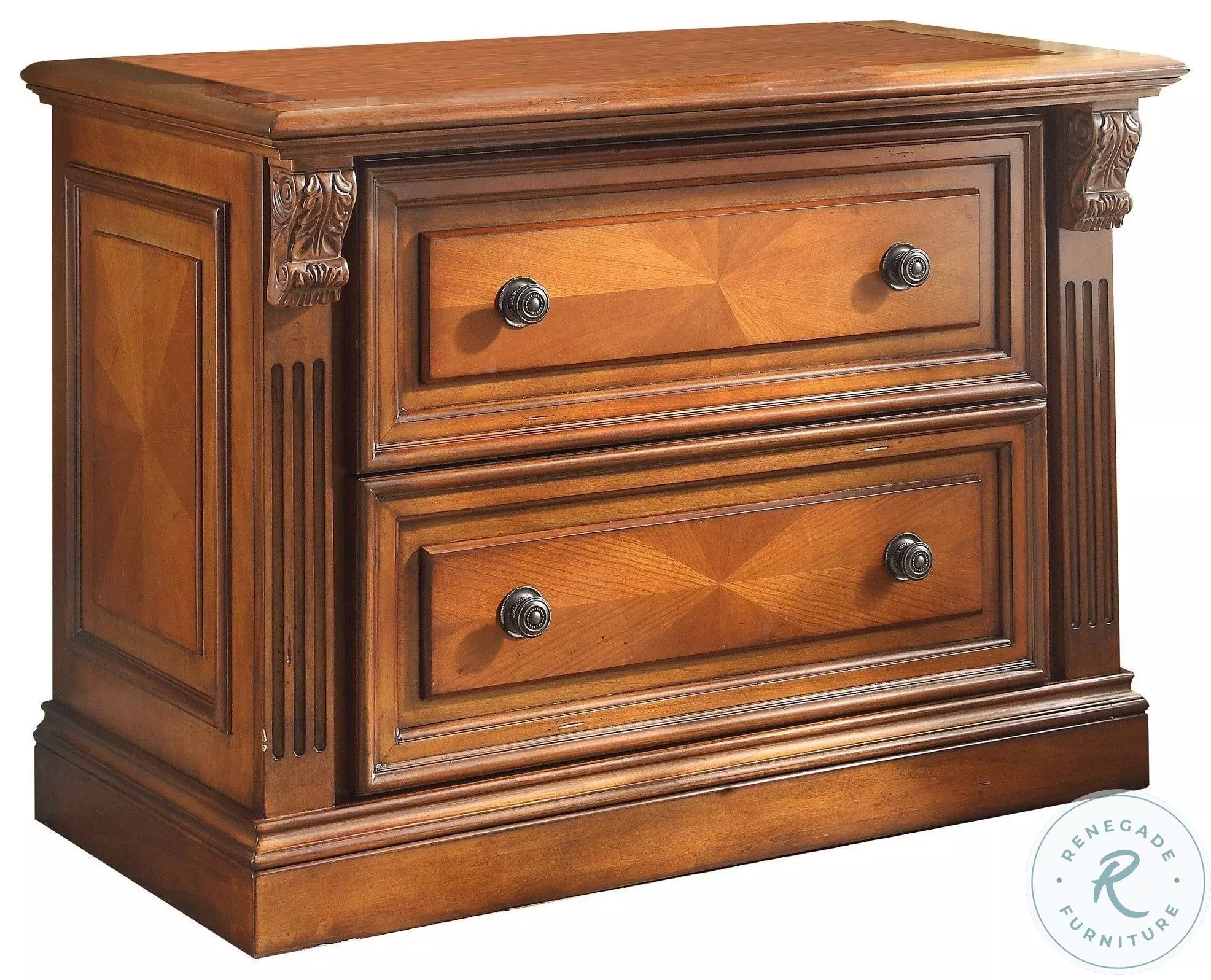 Hayes Antique Vintage Pecan 2 Drawer Lateral File From Golden
