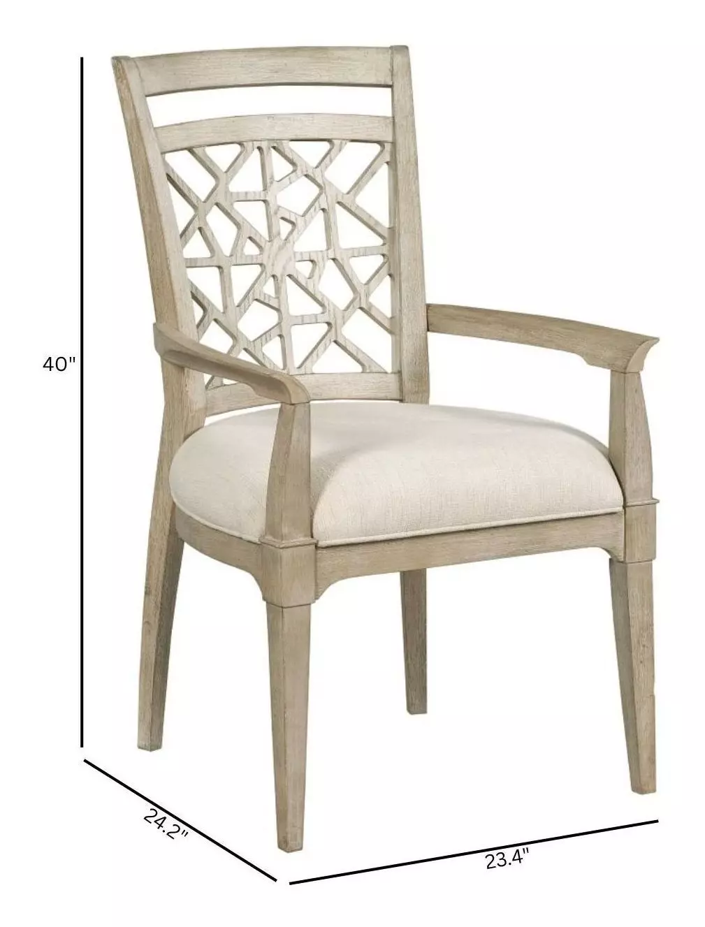 Clearview Oyster Performance Fabric Upholstered Essex Arm Chair Set of 2